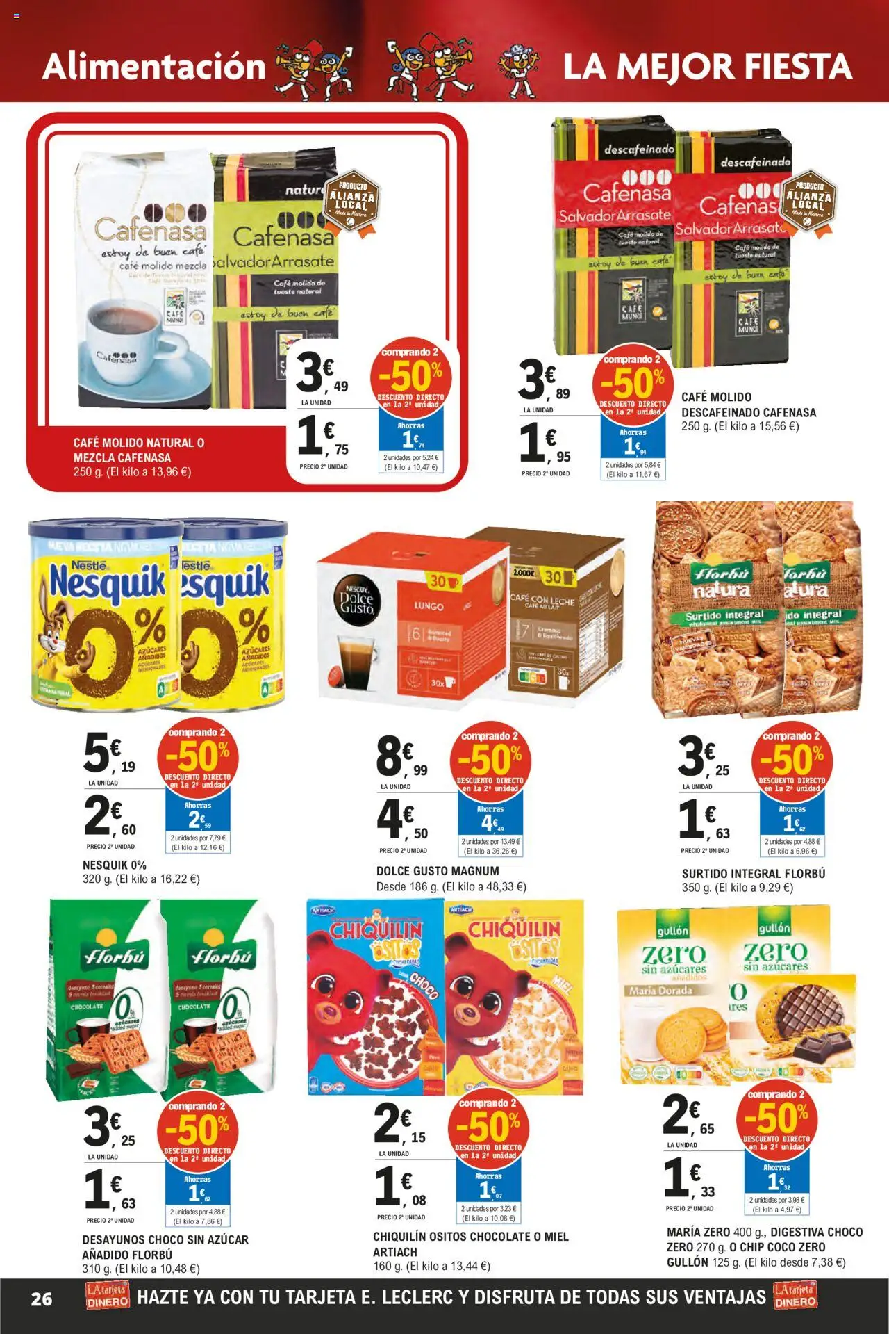 E.Leclerc - Descubre la Calidad y Frescura  │ válido desde el 18.06.2025 | Página: 26 | Productos: Café con leche, Leche, Café, Chocolate