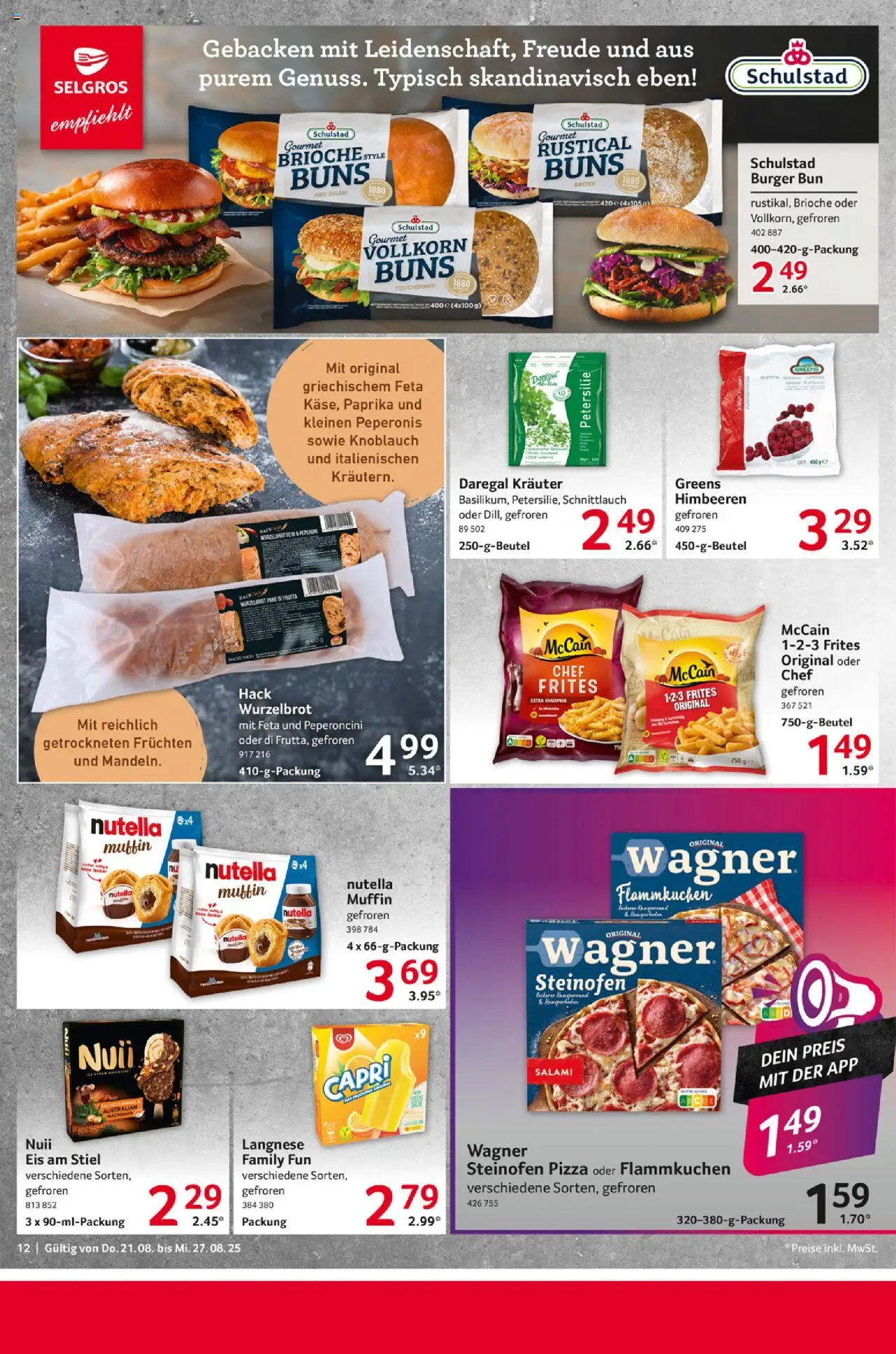 Selgros Prospekt 	 - gültig ab dem 21.08.2025 | Seite: 12 | Produkte: Feta, Paprika, Brot, Salami