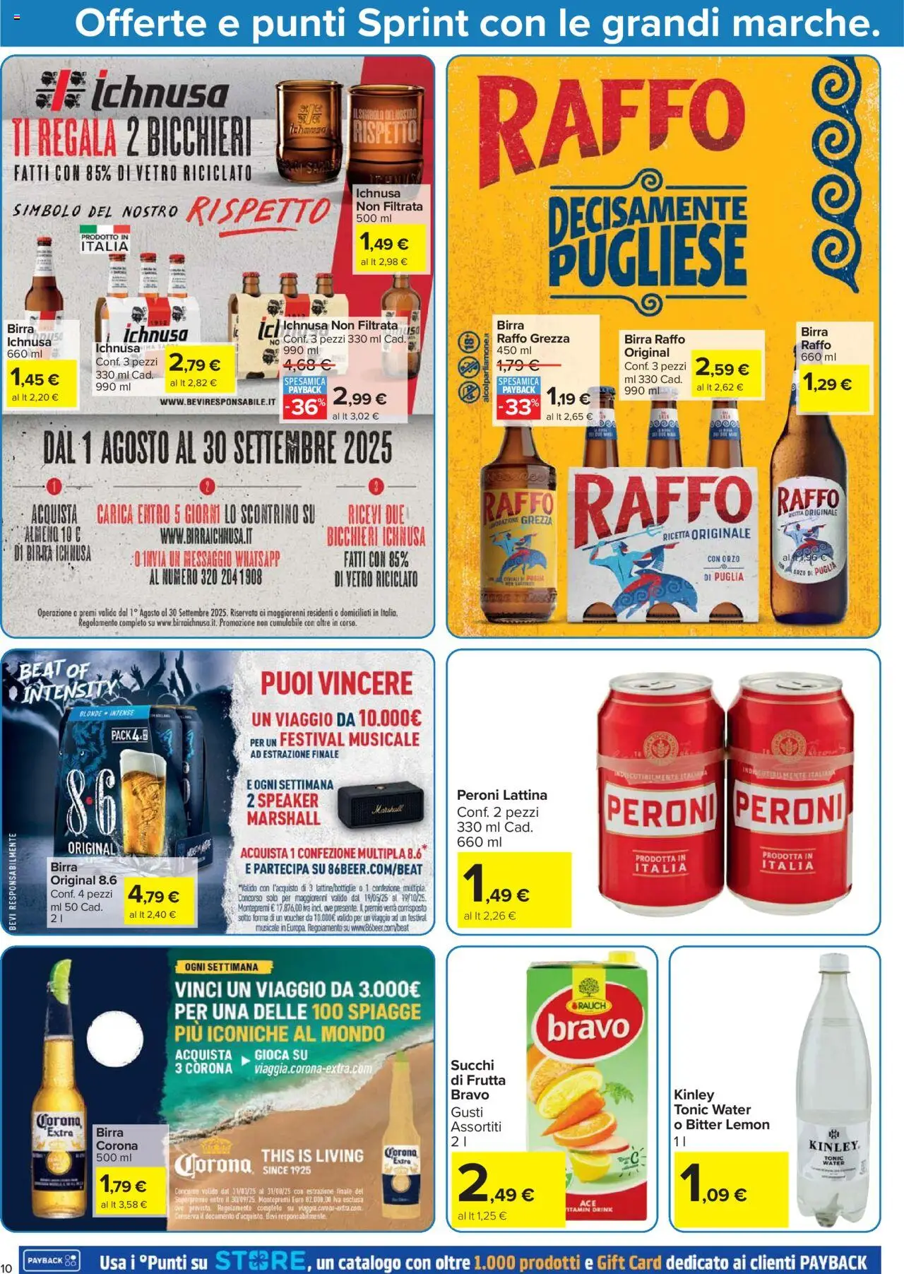 Volantino Carrefour del 07.08.2025 | Pagina: 10 | Prodotti: Birra, Frutta, Speaker