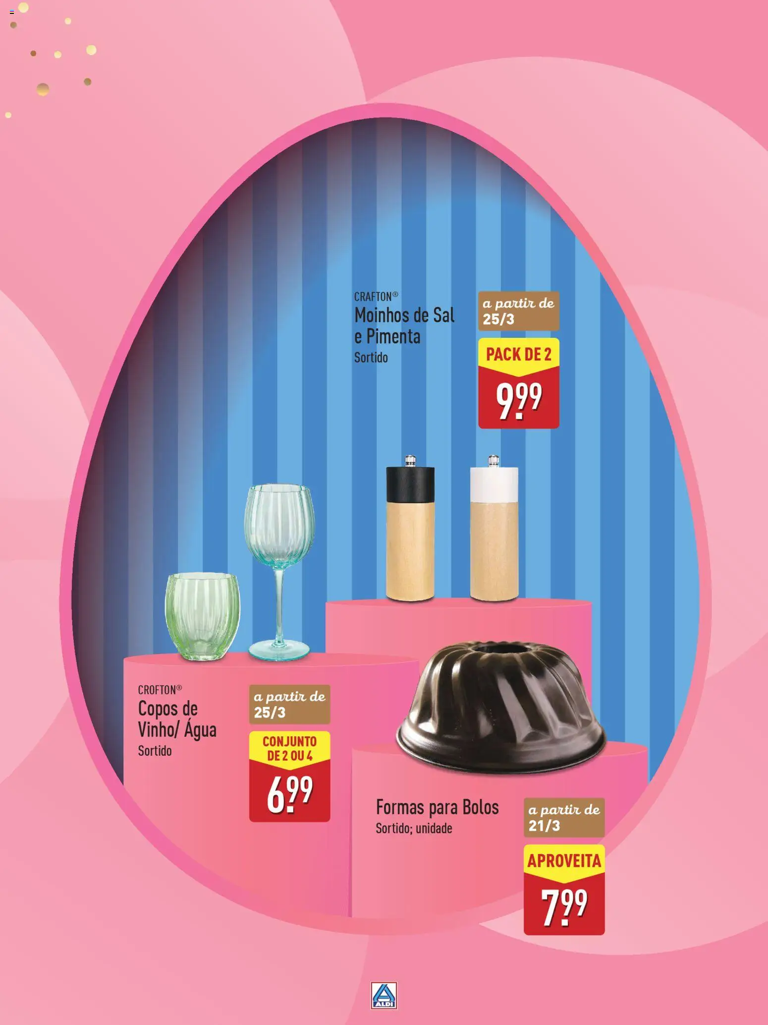 Aldi Especial Páscoa │ válido de 11.03.2026 | Página: 61 | Produtos: Agua, Copos, Pimenta, Sal