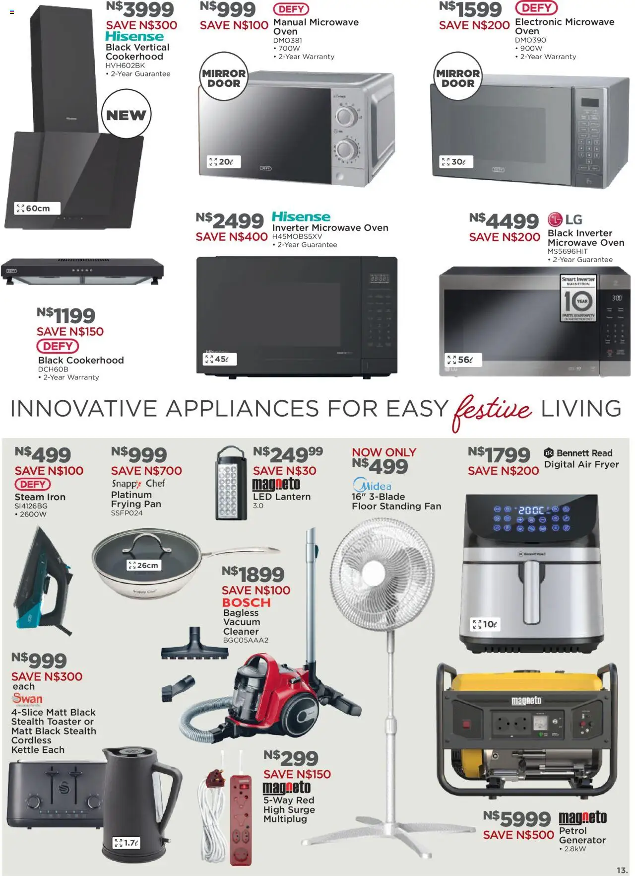New House and Home catalogue – valid from 20.10.2025 | Page: 13 | Products: Microwave oven, Fryer, Generator, Microwave