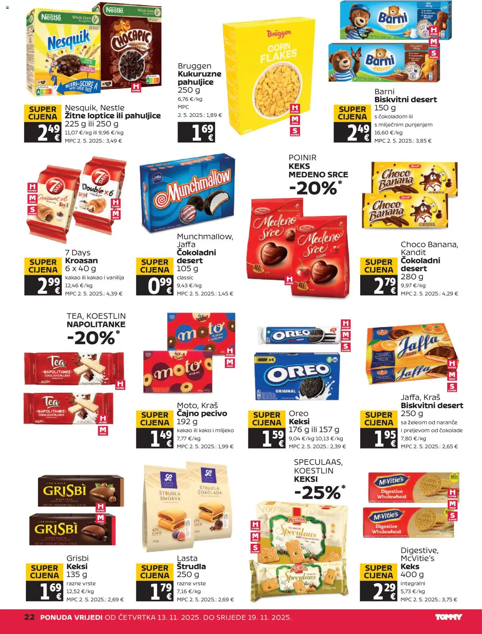 Tommy katalog | vrijedi od 13.11.2025 | Stranica: 22 | Proizvodi: Naranče, Pahuljice, Nesquik, Kakao