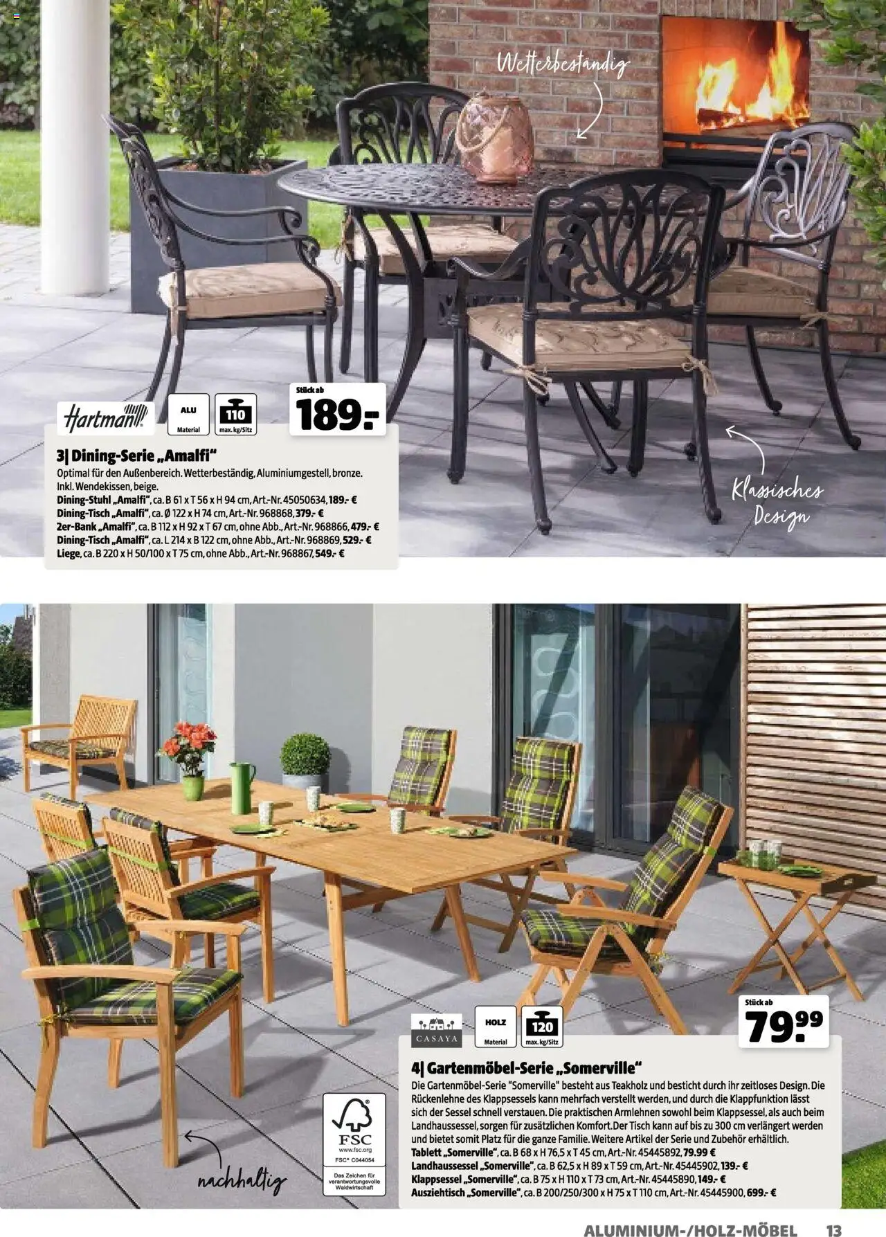 Hagebau Gartenkatalog 2025 gültig ab 05.03.2025 | Seite: 13 | Produkte: Sessel, Tisch, Stuhl