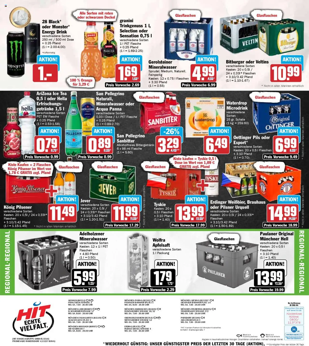 HIT - Bayern – gültig ab 22.09.2025 | Seite: 19 | Produkte: Pils, Apfelsaft, Mineralwasser, Pilsner urquell