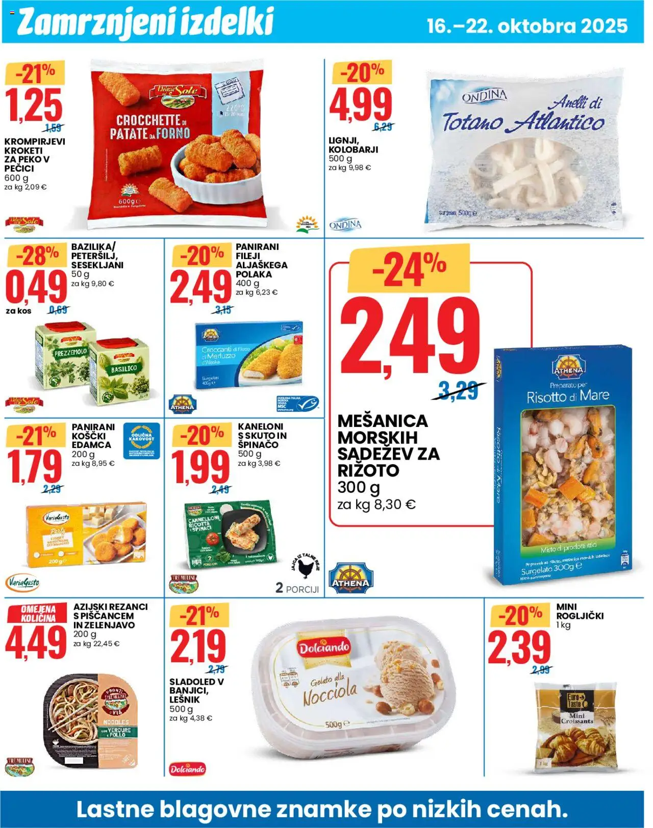 Novi Eurospin katalog ponudbe – veljaven od 16.10.2025 | Stran: 6 | Izdelki: Rezanci, Rogljički, Kos, Sladoled