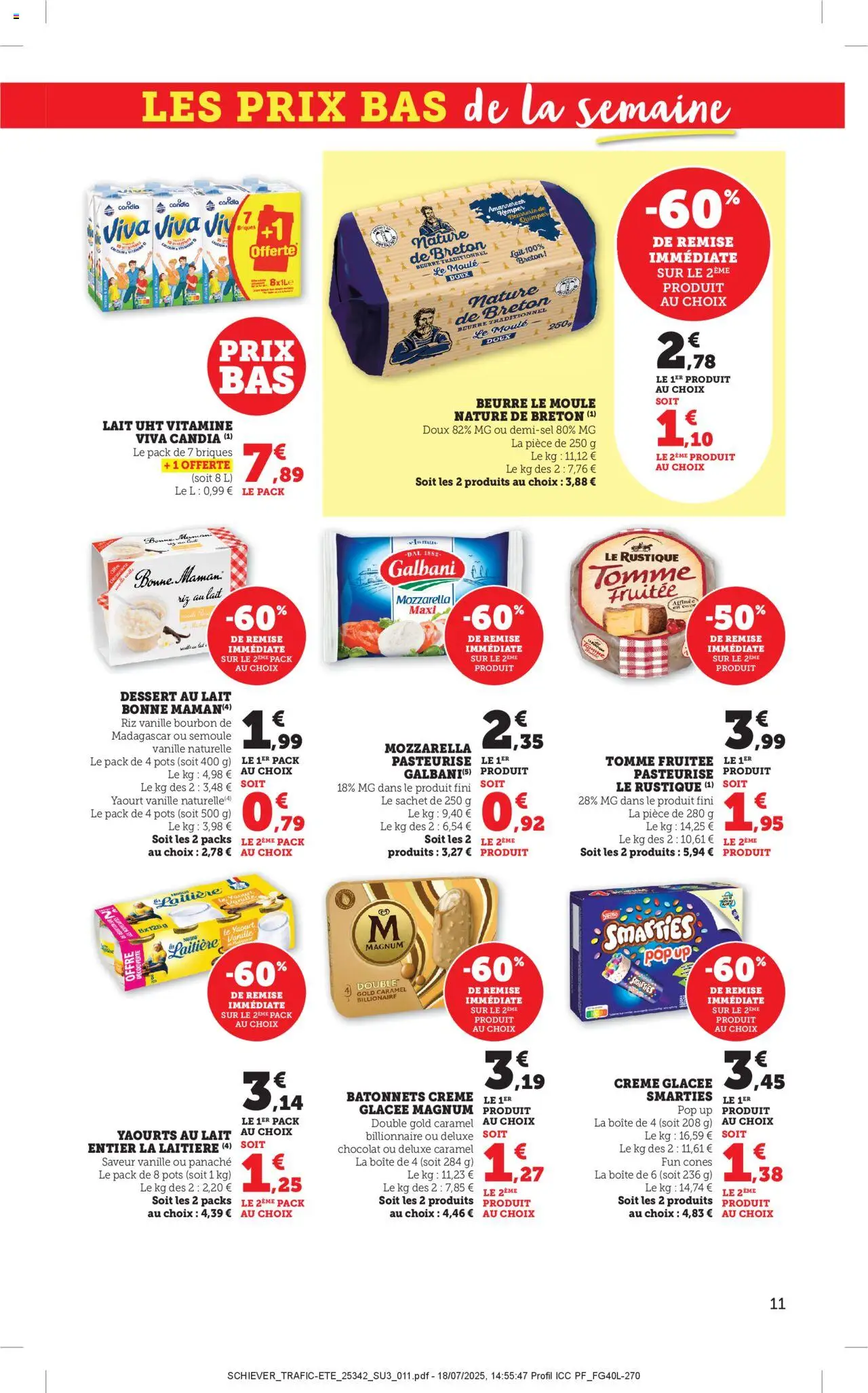  | Page: 11 | Produits: Yaourts, Briques, Cônes, Lait