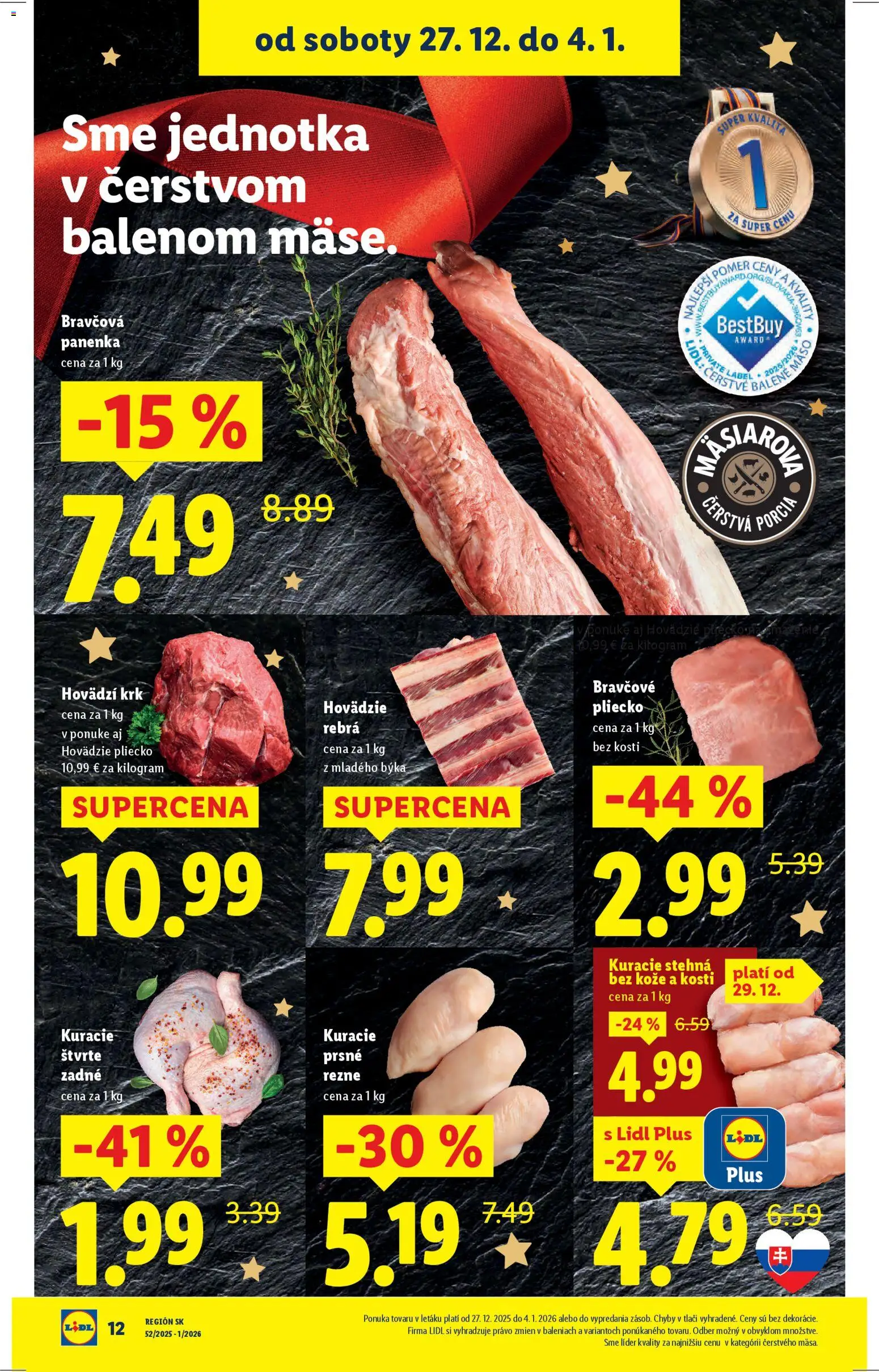 Nové Lidl akcie – leták je platný od 02.01.2026 | Strana: 40 | Produkty: Bravčová panenka, Kuracie stehná