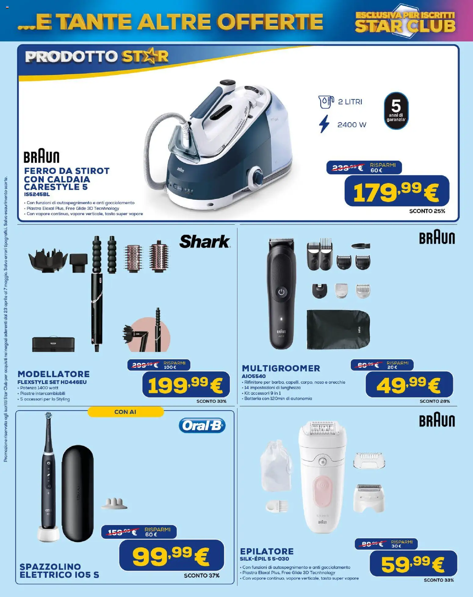 Volantino Euronics del 23.04.2026 | Pagina: 14 | Prodotti: Spazzolino, Caldaia, Epilatore, Batteria