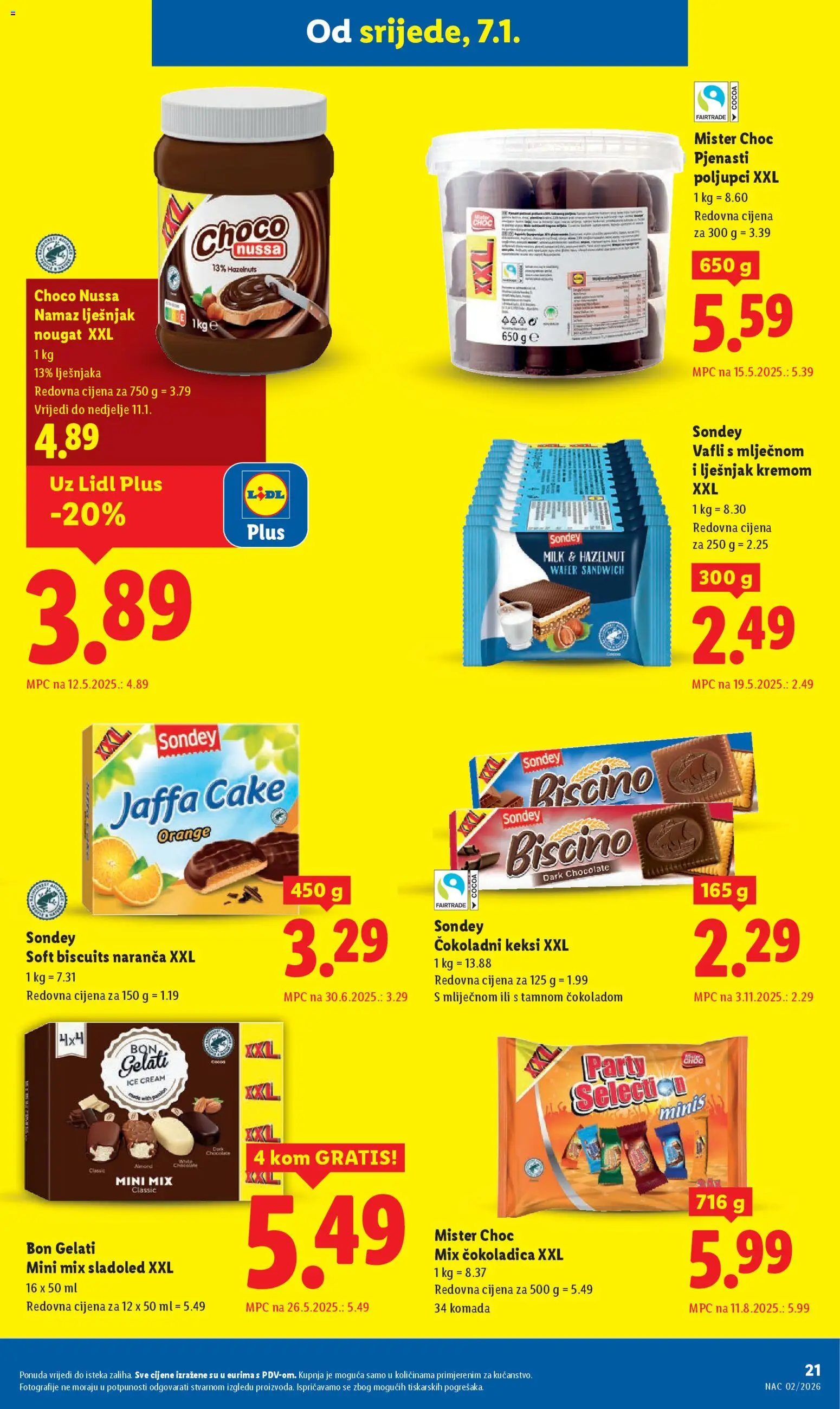 Lidl katalog | vrijedi od 07.01.2026 | Stranica: 21 | Proizvodi: Keksi, Lješnjak, Vafli, Namaz