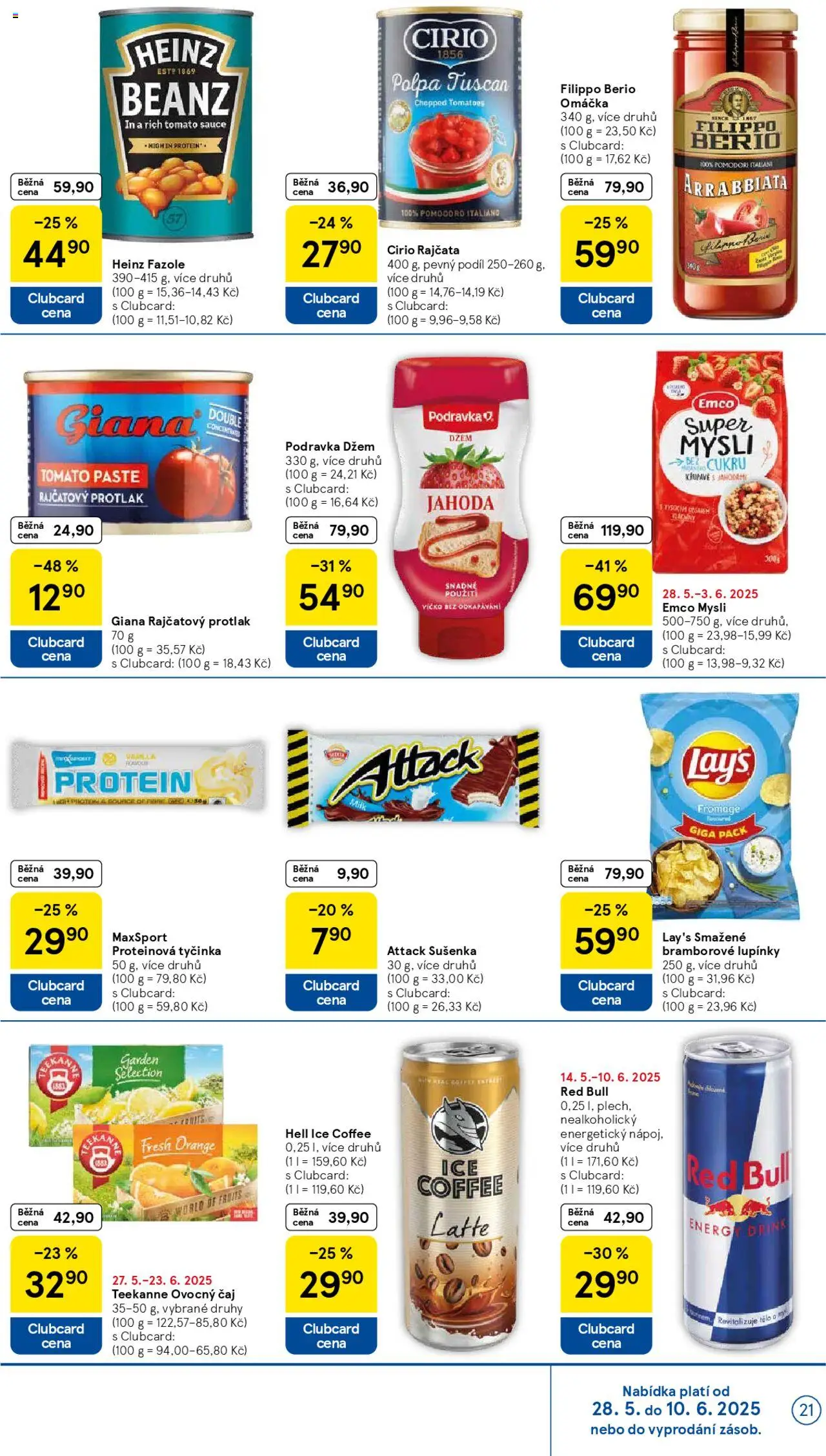Tesco leták - Hypermarket od 28.05.2025 | Strana: 21 | Produkty: Emco Mysli, Teekanne, Heinz fazole, Ice coffee