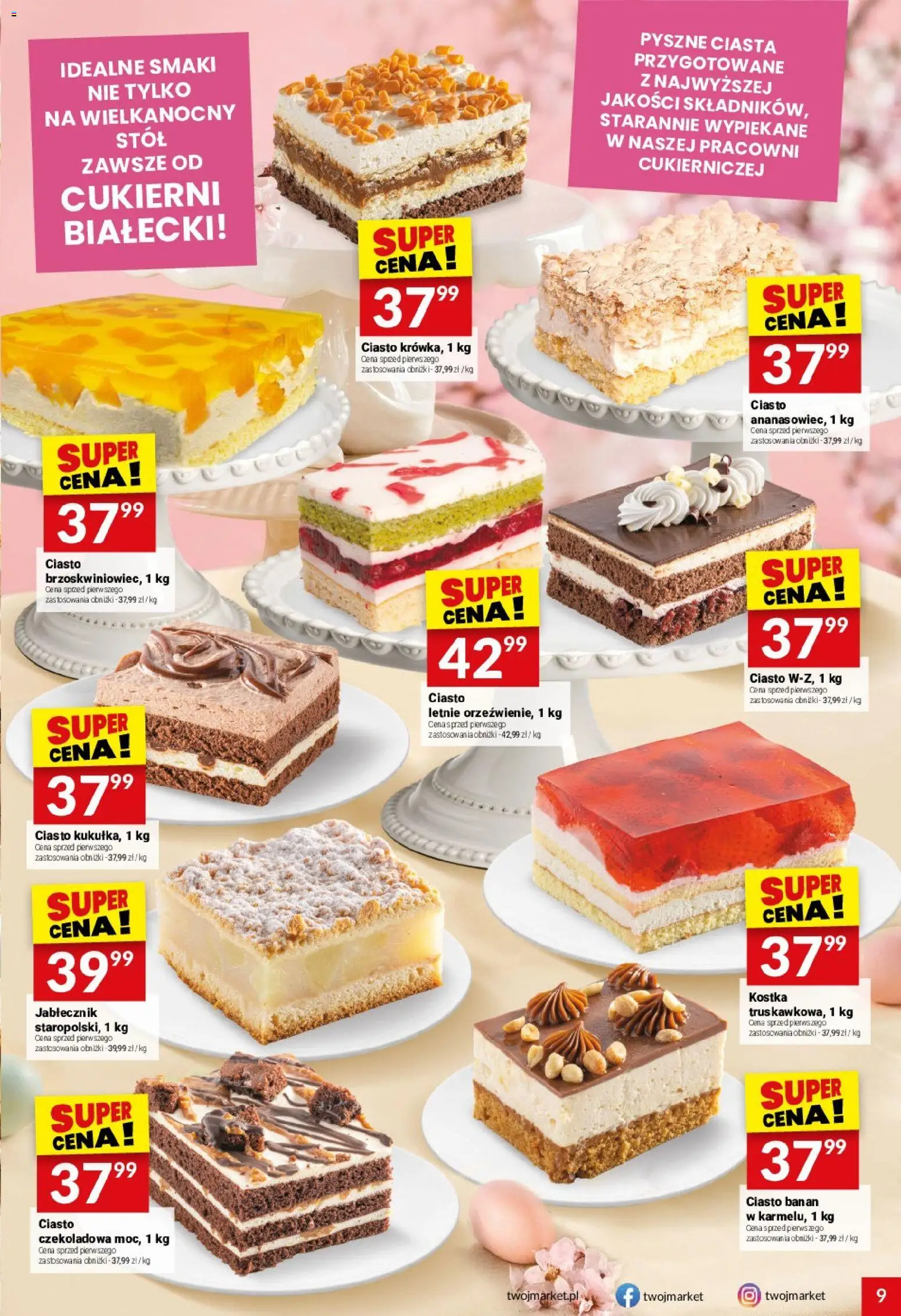 Twój Market gazetka od 01.04.2026 | Strona: 9 | Produkty: Czekoladowa, Ciasto, Stół, Banan