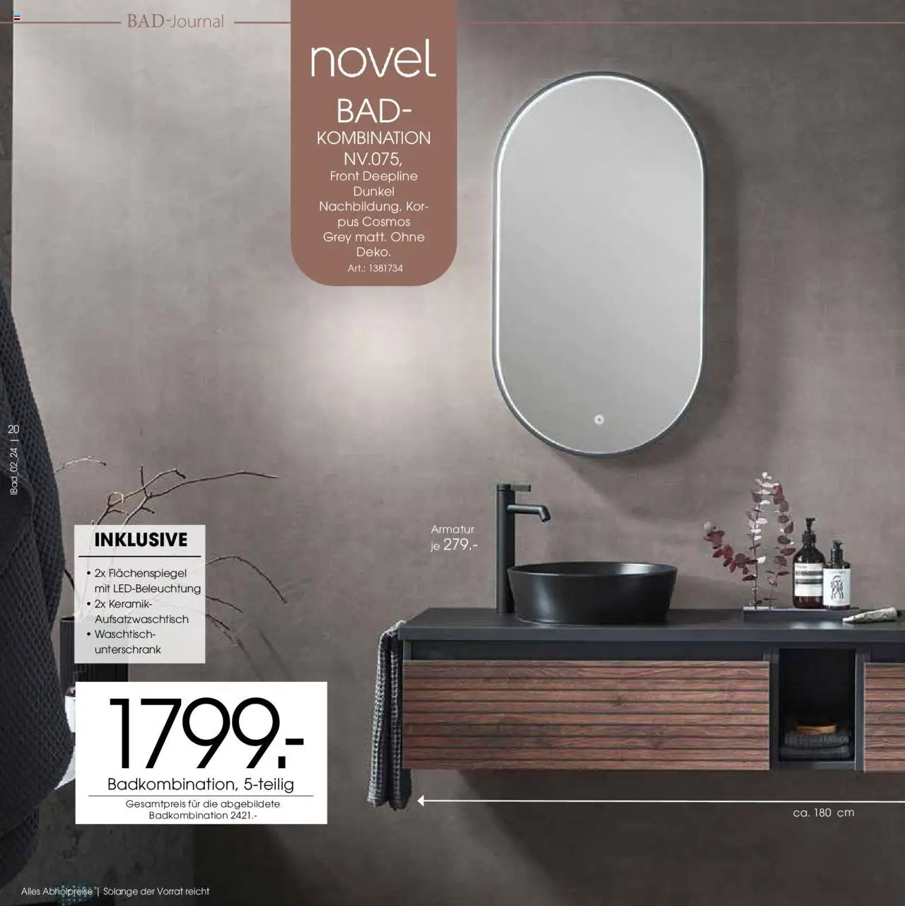 Zurbrüggen - Bad Spezial – gültig ab 11.06.2025 | Seite: 20 | Produkte: Bad, Armatur, Waschtisch, Unterschrank