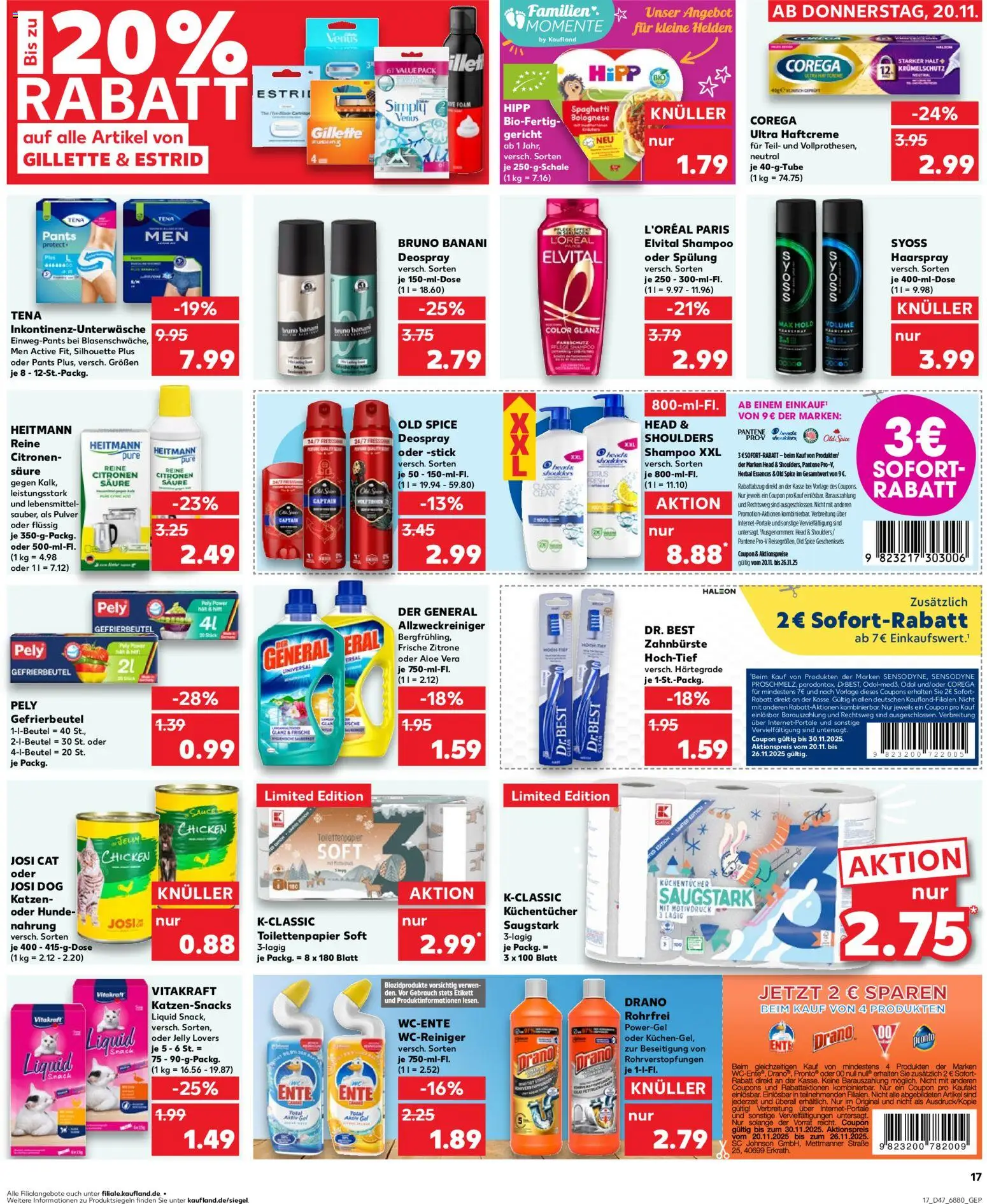 Kaufland prospekt Völklingen	 – gültig ab 20.11.2025 | Seite: 17 | Produkte: Head & shoulders, Spülung, Zahnbürste, Toilettenpapier