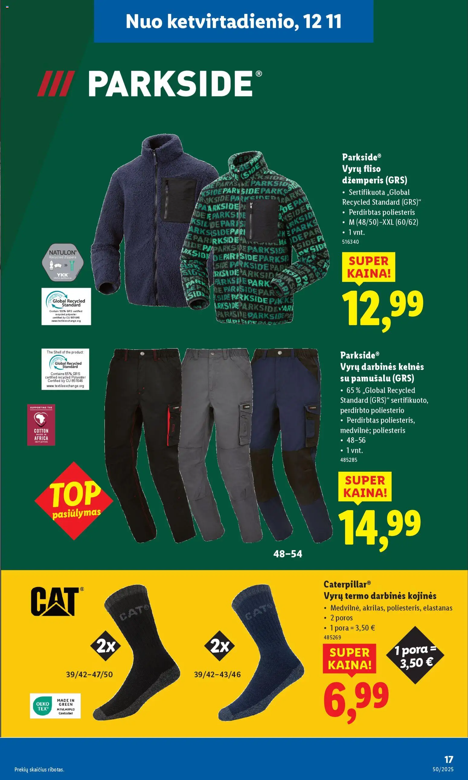 LIDL akcijos nuo 08.12.2025 | Puslapis: 17 | Prekių: Džemperis, Kelnes, Kojinės