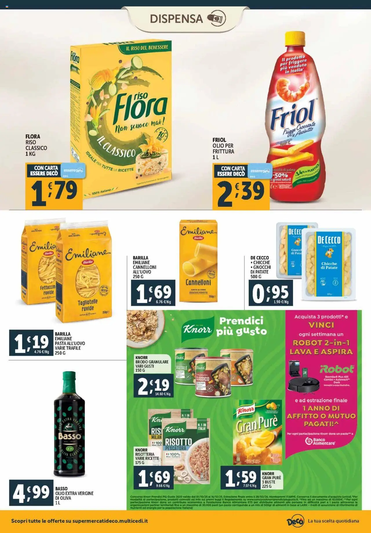 Volantino Decò del 03.10.2025 | Pagina: 10 | Prodotti: Riso, Pasta, Olio extra vergine, Gnocchi