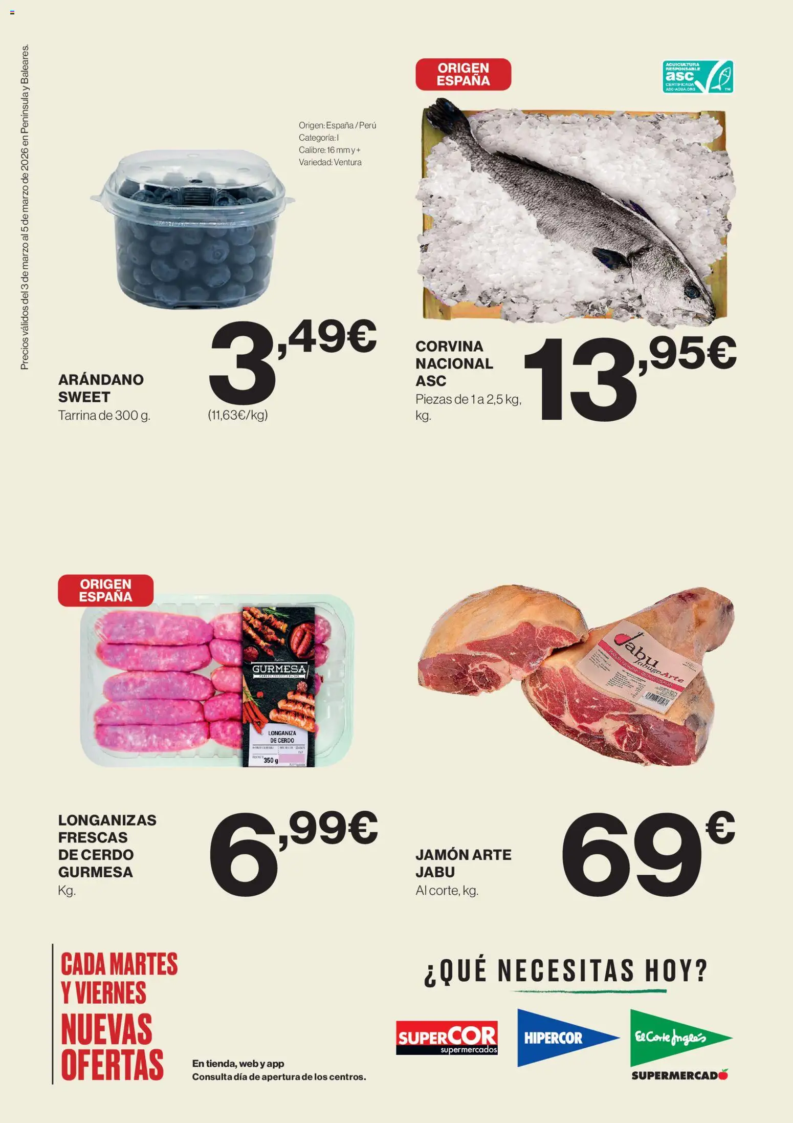 Hipercor catálogo │ válido desde el 03.03.2026 | Página: 2 | Productos: Jamón, Cerdo, Longaniza