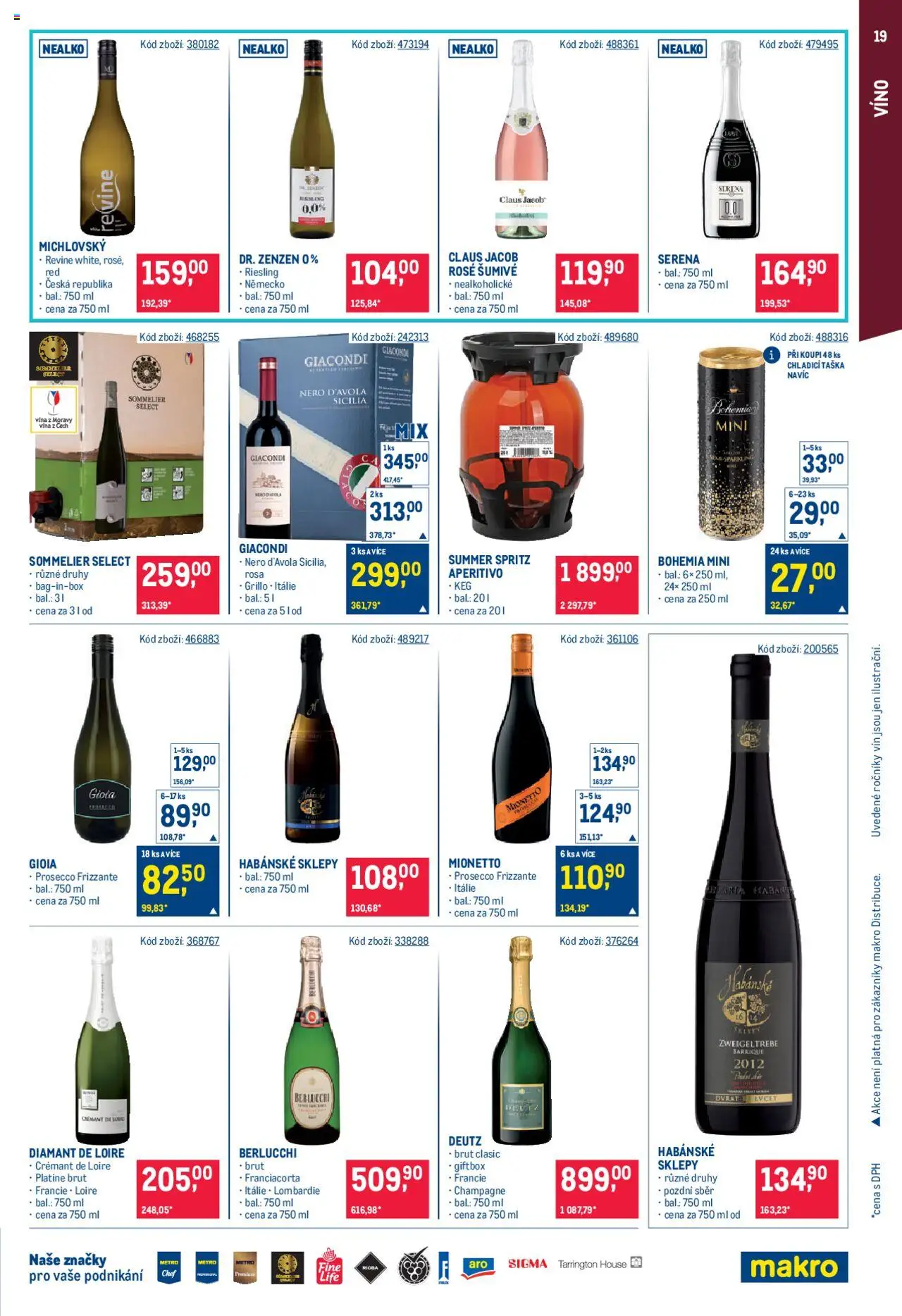 Makro leták - Gastronomie od 18.06.2025 | Strana: 19 | Produkty: Prosecco, Nero d'Avola, Aperitivo, Champagne