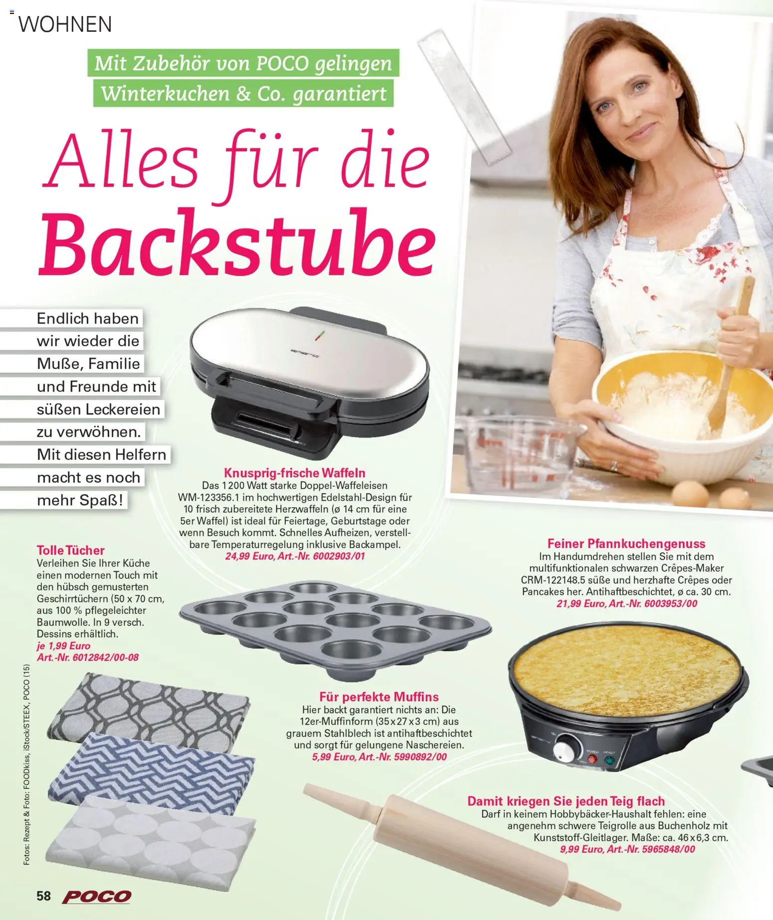 Poco Wohnwelt Winter 2025 – gültig ab 01.12.2025 | Seite: 58 | Produkte: Küche, Waffeln