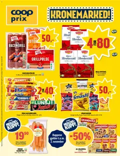 Forhåndsvisning av Coop Prix kundeavis gyldig fra 27.10.2025