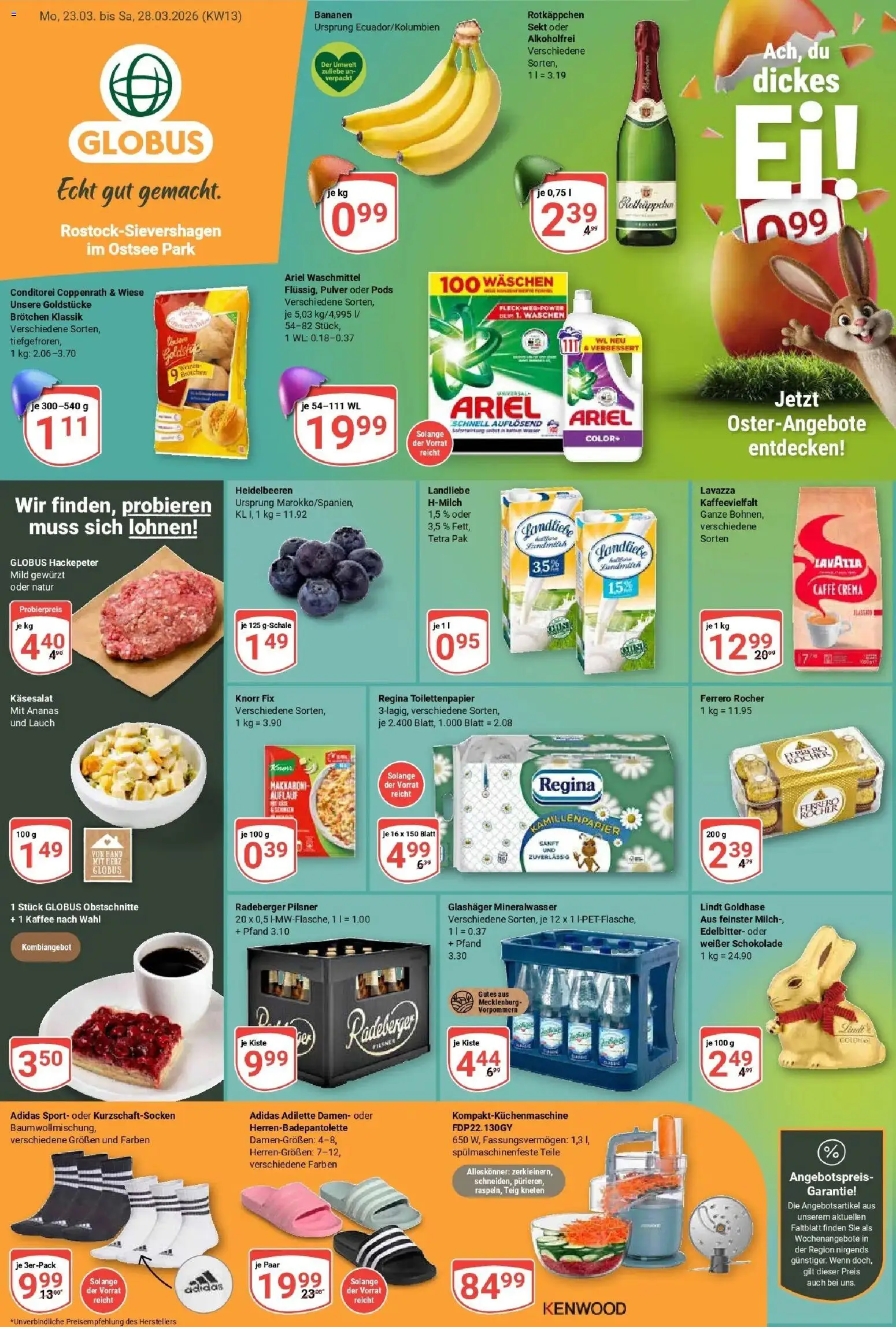 Globus prospekt Lambrechtshagen	 – gültig ab 23.03.2026 | Seite: 1 | Produkte: Ferrero rocher, Milch, Kaffee, Ananas