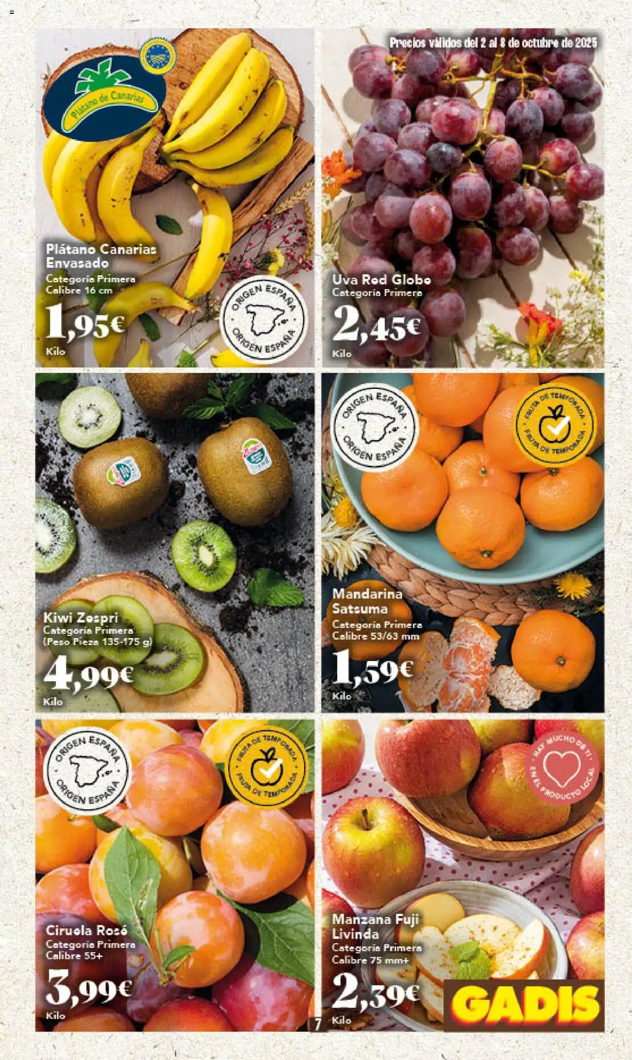 Gadis folleto │ válido desde el 02.10.2025 | Página: 7 | Productos: Kiwi, Manzana, Peso