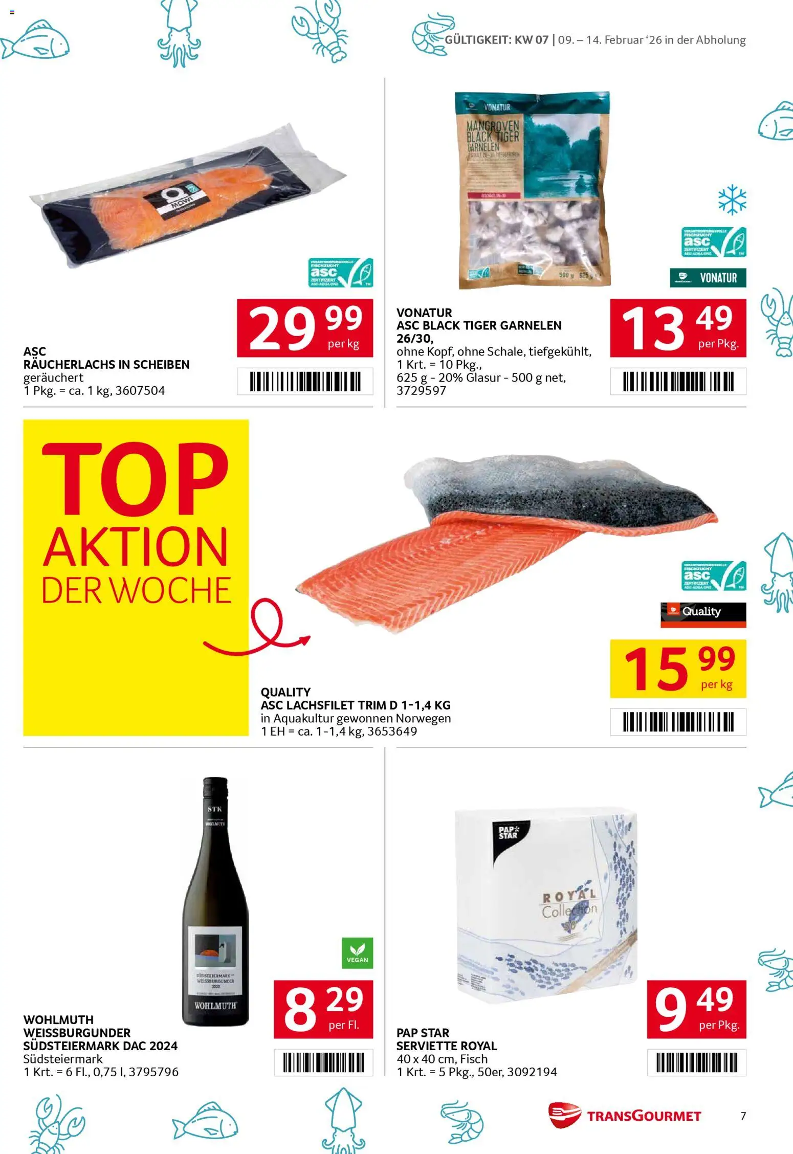 Transgourmet Flugblatt gültig ab 09.02.2026 | Seite: 7 | Produkte: Fisch
