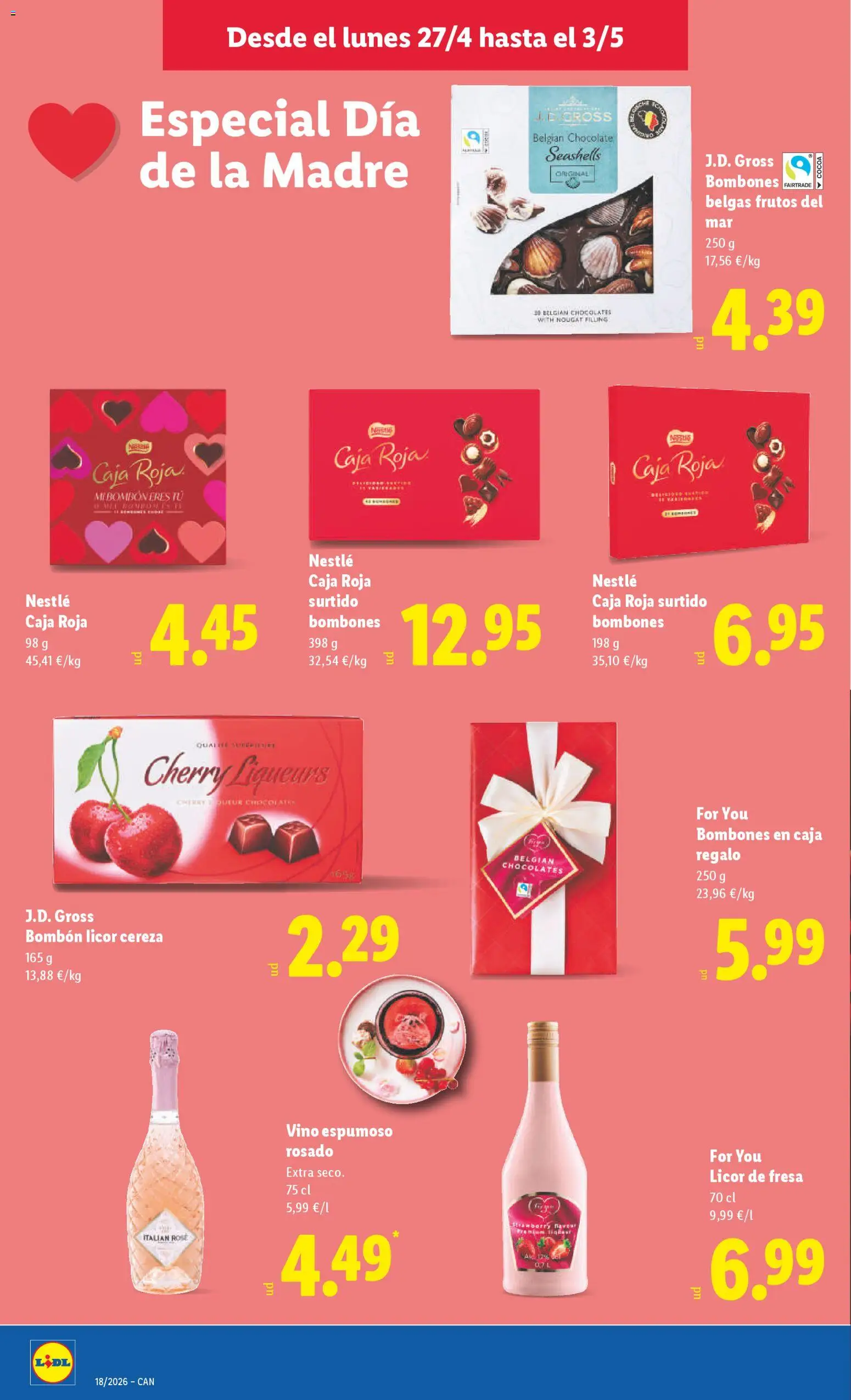 Lidl folleto │ válido desde el 27.04.2026 | Página: 22 | Productos: Frutos del mar, Licor, Chocolate, Vino