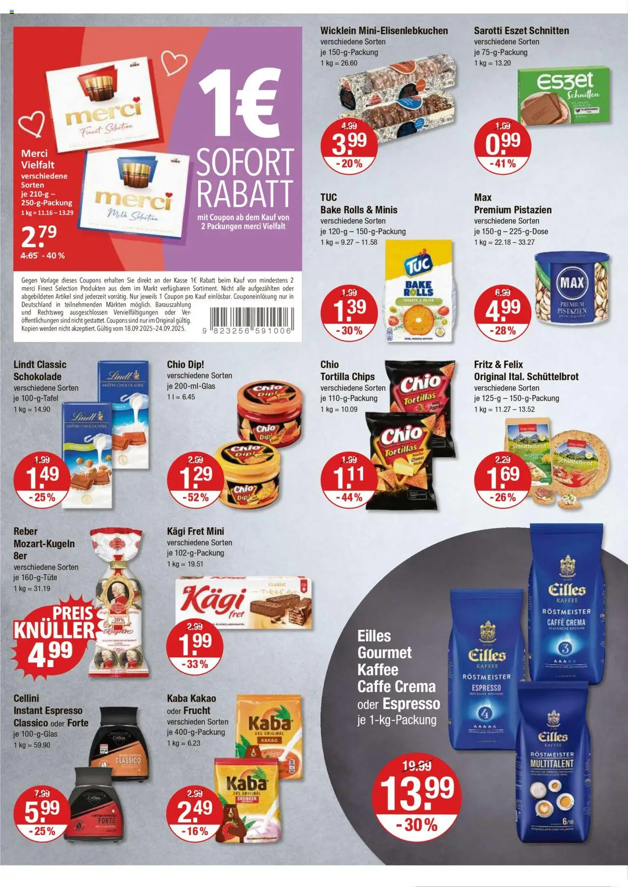 V-Markt - Oberbayern – gültig ab 18.09.2025 | Seite: 12 | Produkte: Merci, Kaffee, Schokolade, Lindt