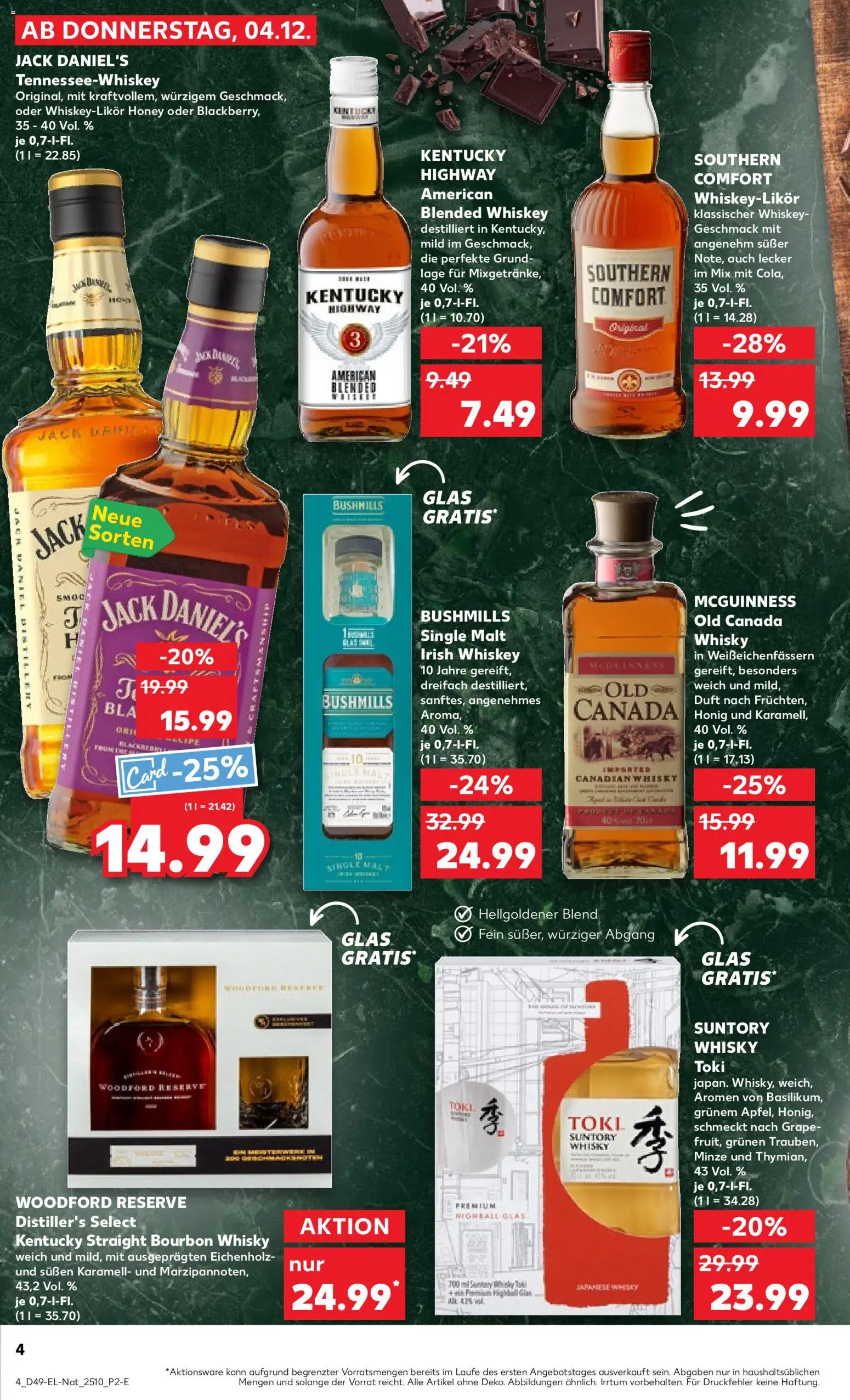 Kaufland prospekt Speyer	 – gültig ab 04.12.2025 | Seite: 4 | Produkte: Whisky, Duft, Jack Daniel's, Whiskey
