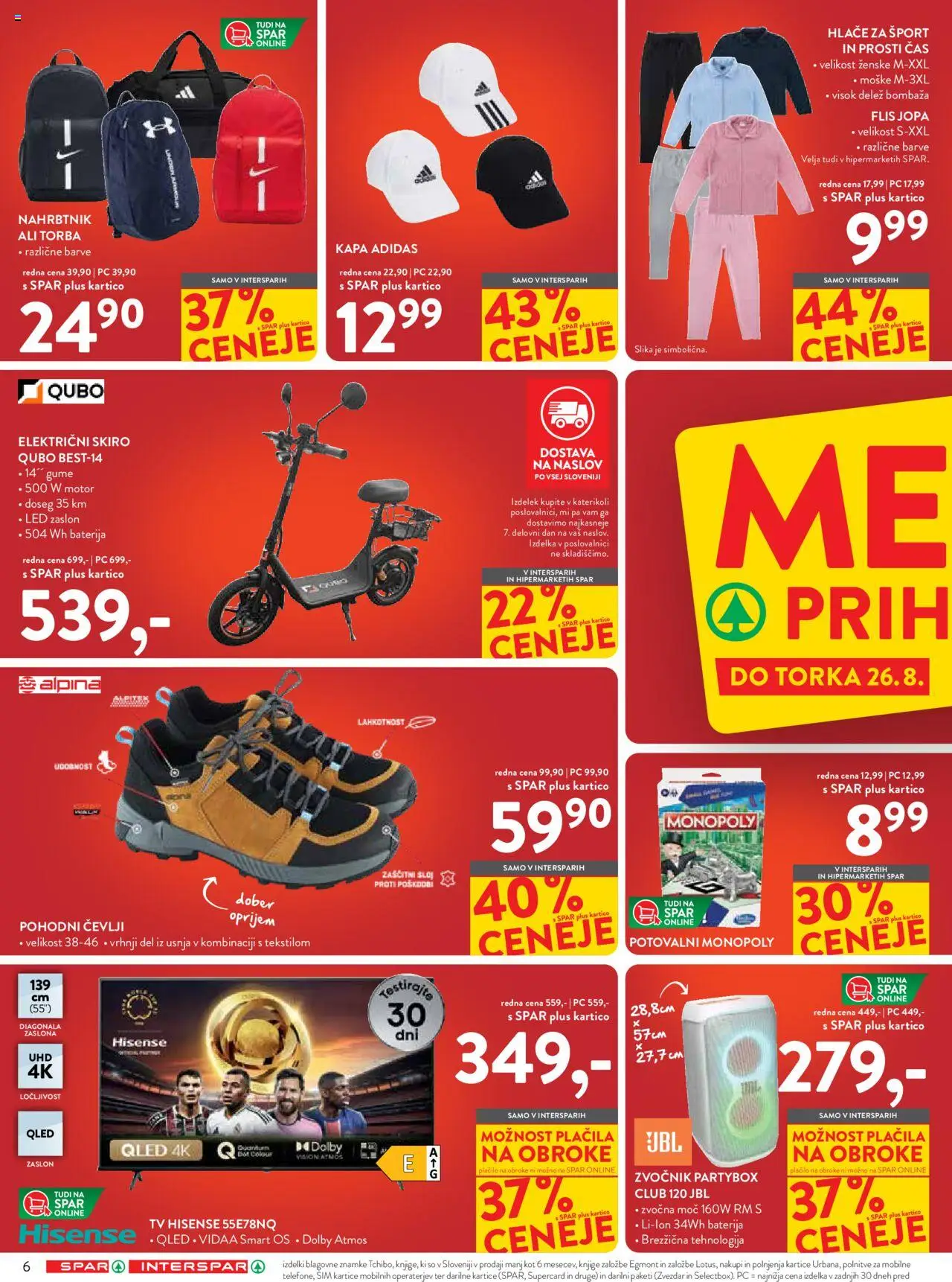 Spar katalog mega 06/25 │ velja od 13.08.2025 | Stran: 6 | Izdelki: Tv, Hlace, Cevlji, Nahrbtnik