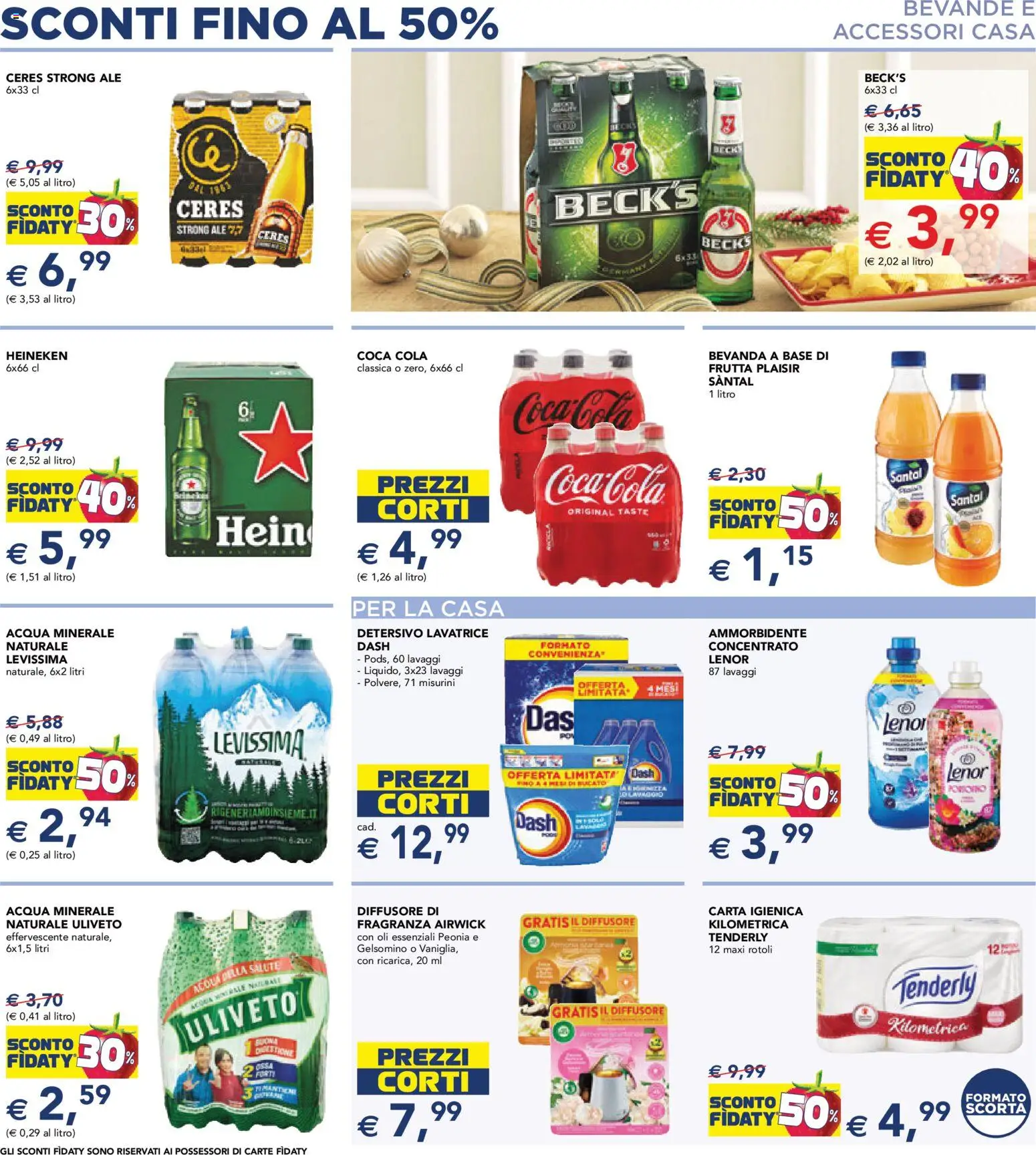 Volantino Esselunga S del 01.12.2025 | Pagina: 9 | Prodotti: Acqua, Lavatrice, Acqua minerale, Heineken