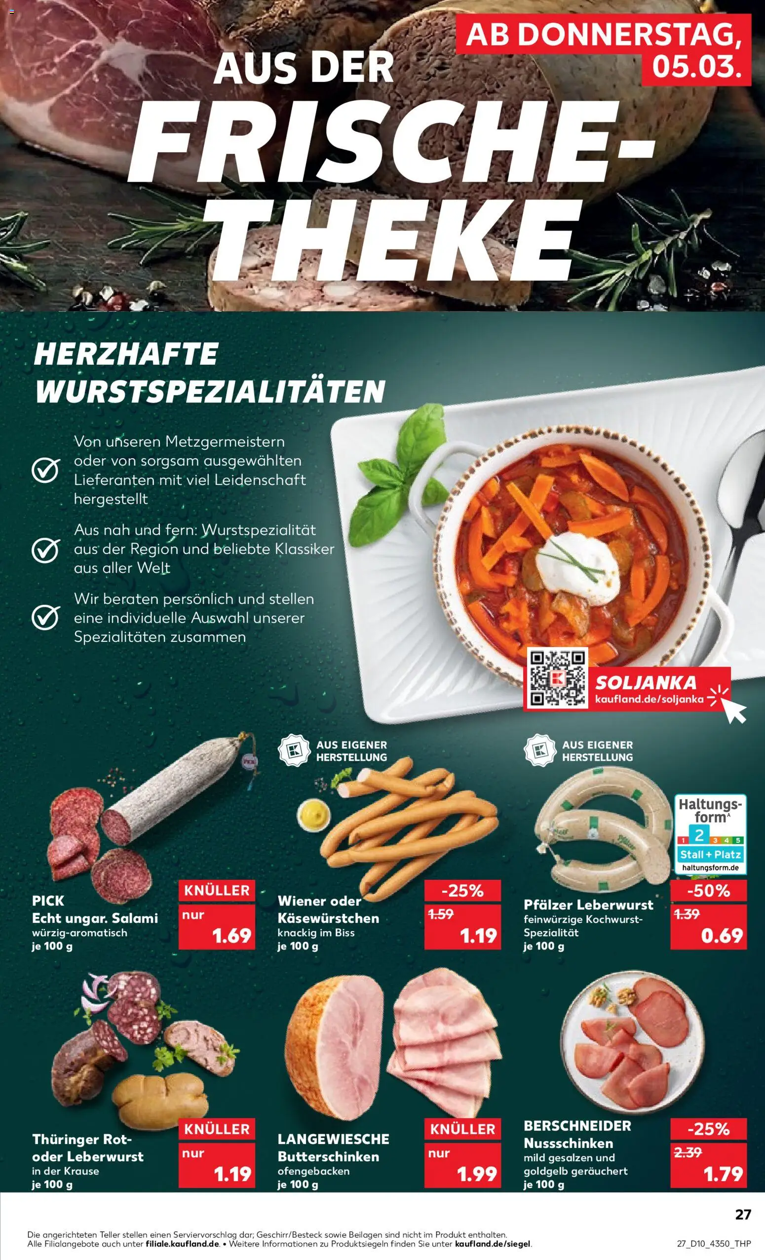 Kaufland prospekt Frankfurt (Oder)	 – gültig ab 05.03.2026 | Seite: 27 | Produkte: Theke, Salami