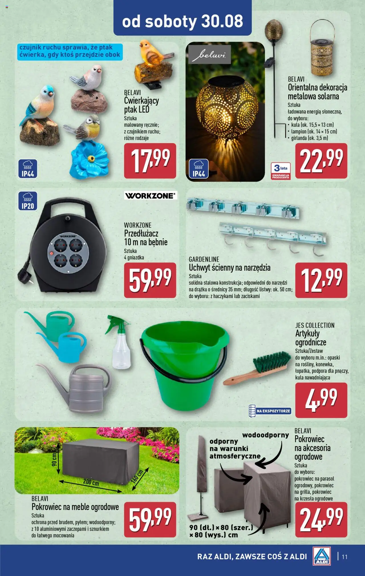 Aldi Gazetka - Hity od Środy i od Soboty od 27.08.2025 | Strona: 11 | Produkty: Parasol, Przedłużacz, Meble ogrodowe
