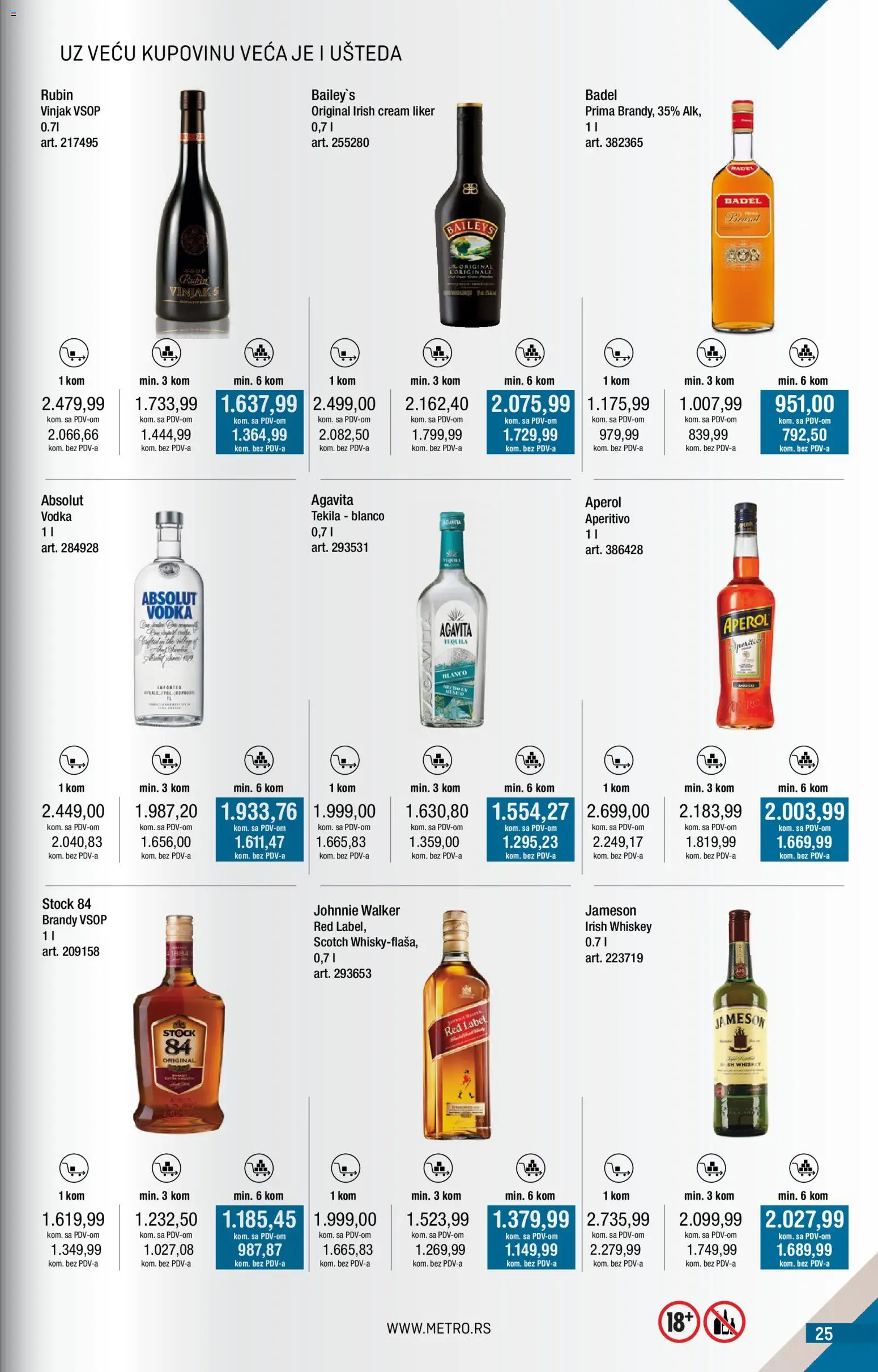 Metro katalog - važi od 01.03.2026 | Strana: 25 | Proizvode: Liker, Jameson, Baileys, Vodka