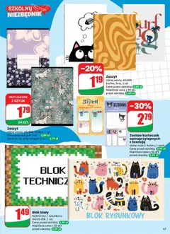 Zeszyt, różne wzory, A5/80k, kratka, 1 szt. Cena przy zakupie 1 szt. - 2,69 zł Cena za szt. przy zakupie 2 szt. - 1,79 zł od 10.09.2025 | Strona: 57 | Produkty: Notebook, Zeszyt