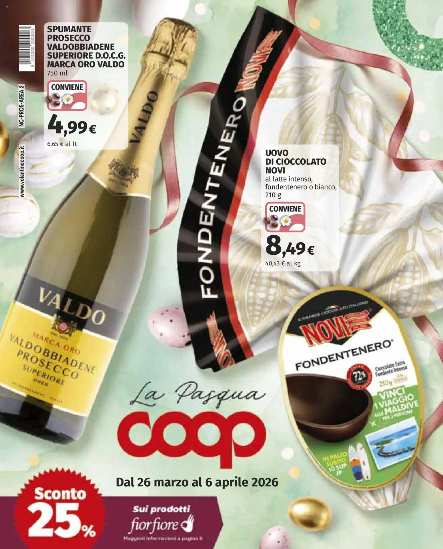 Volantino COOP del 26.03.2026 | Pagina: 1 | Prodotti: Cioccolato, Prosecco, Latte, Spumante