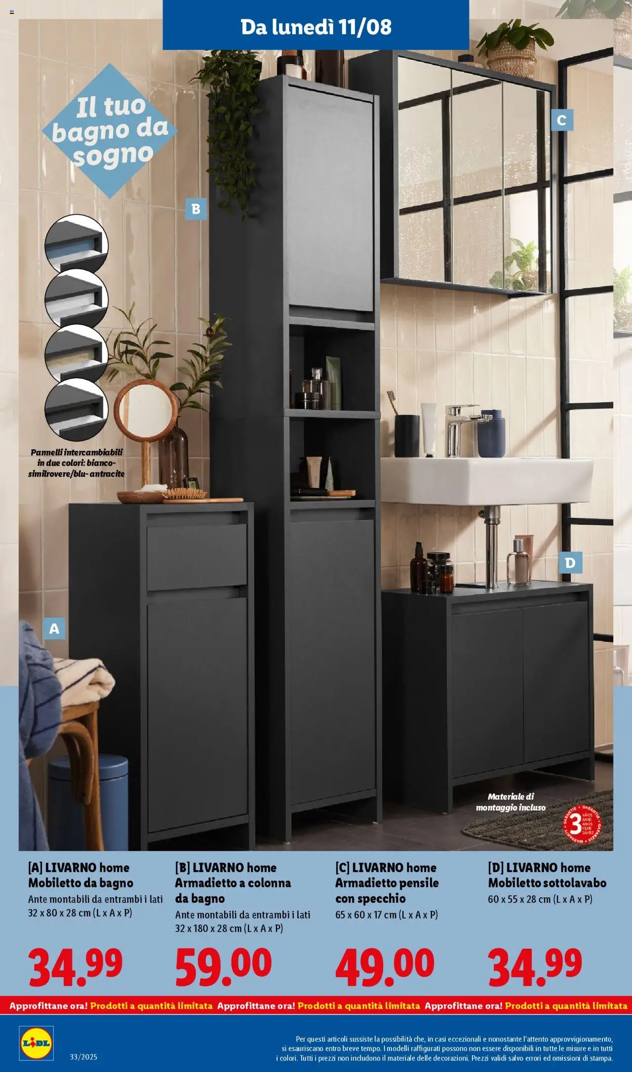 Volantino Lidl del 11.08.2025 | Pagina: 38 | Prodotti: Armadietto, Bagno, Specchio