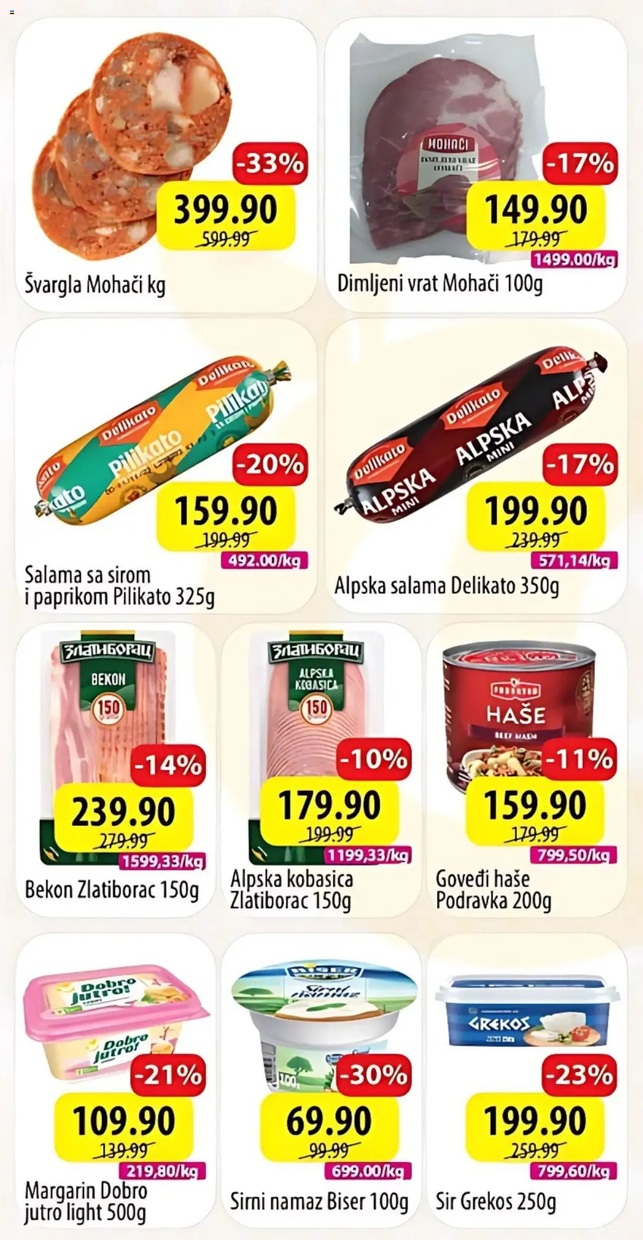 Senta Promet katalog - važi od 18.08.2025 | Strana: 2 | Proizvode: Podravka, Sir, Salama, Dimljeni vrat