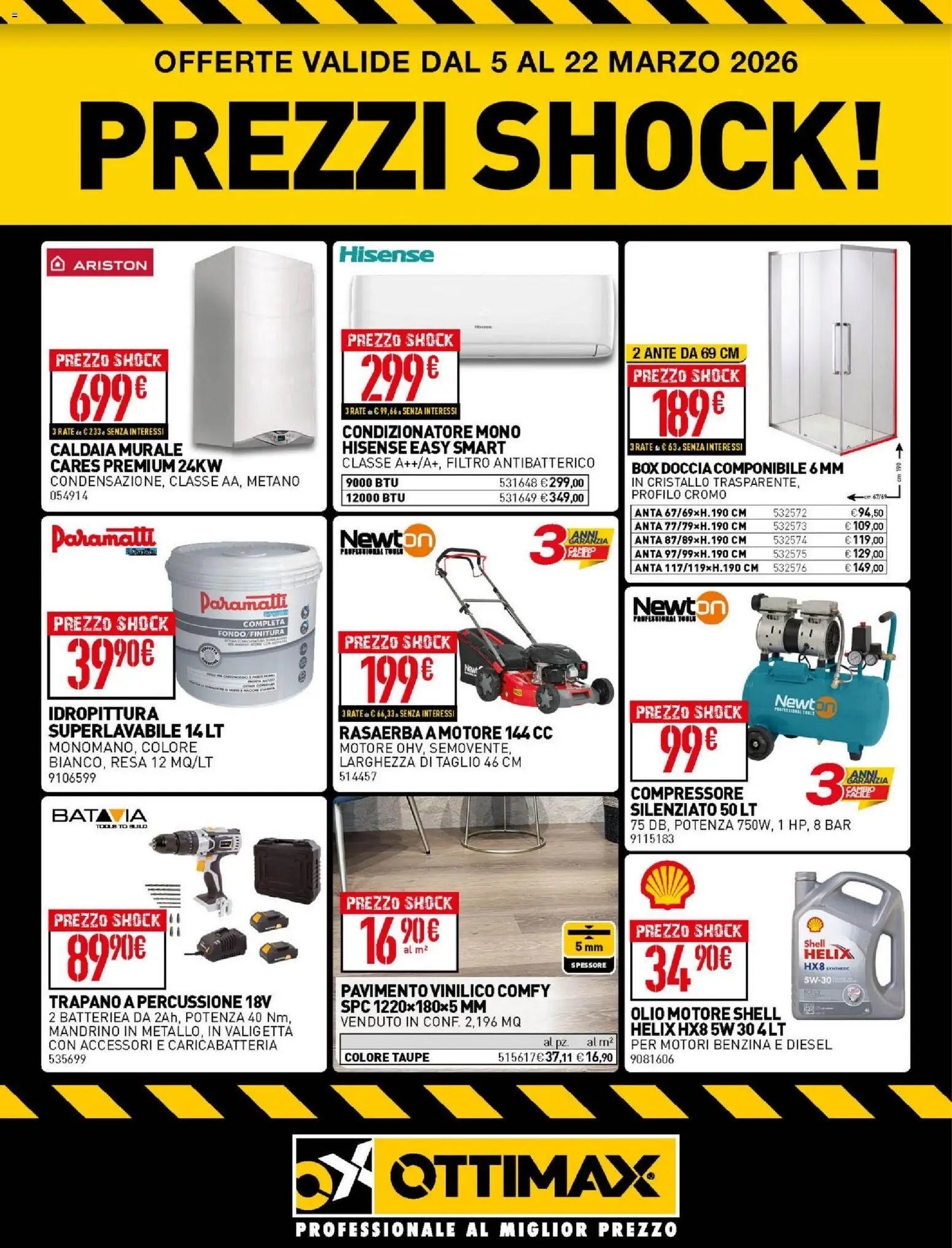 Volantino Ottimax del 05.03.2026 | Pagina: 1 | Prodotti: Olio motore, Compressore, Olio, Doccia