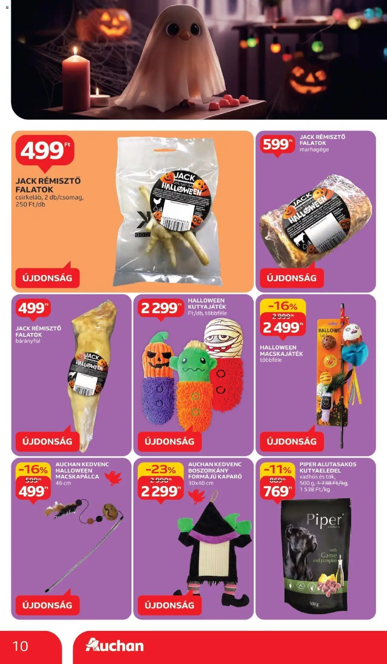 Auchan akciós ujság - amely érvényes a következő dátumtól: 02.10.2025 | Oldal: 10 | Termékek: Kutyaeledel, Vadhús
