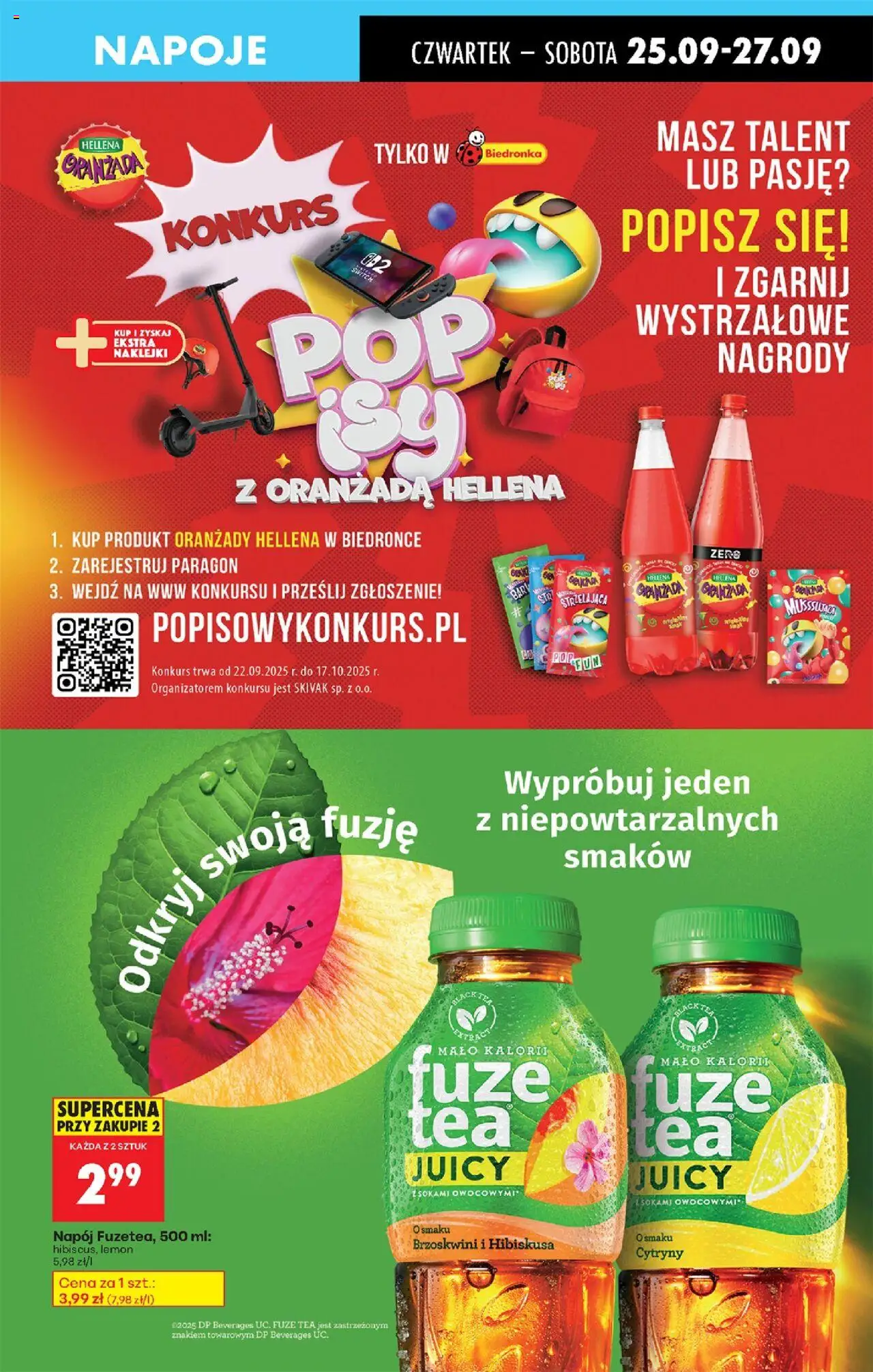 Biedronka gazetka - Oferta w tym tygodniu od 25.09.2025 | Strona: 59 | Produkty: Napoje, Oranżada hellena, Por, Naklejki