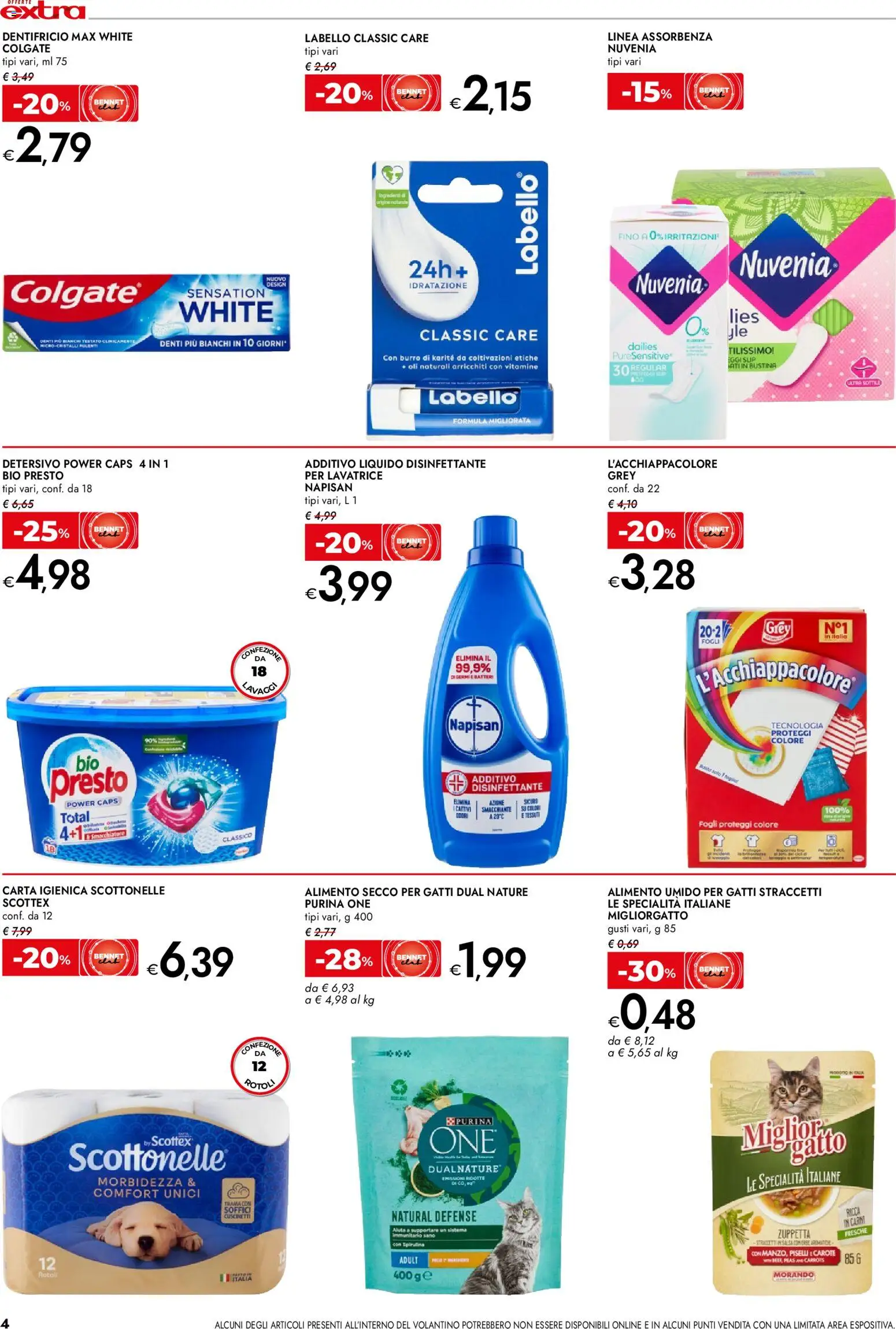 Volantino bennet del 08.01.2026 | Pagina: 4 | Prodotti: Slip, Carote, Burro, Lavatrice