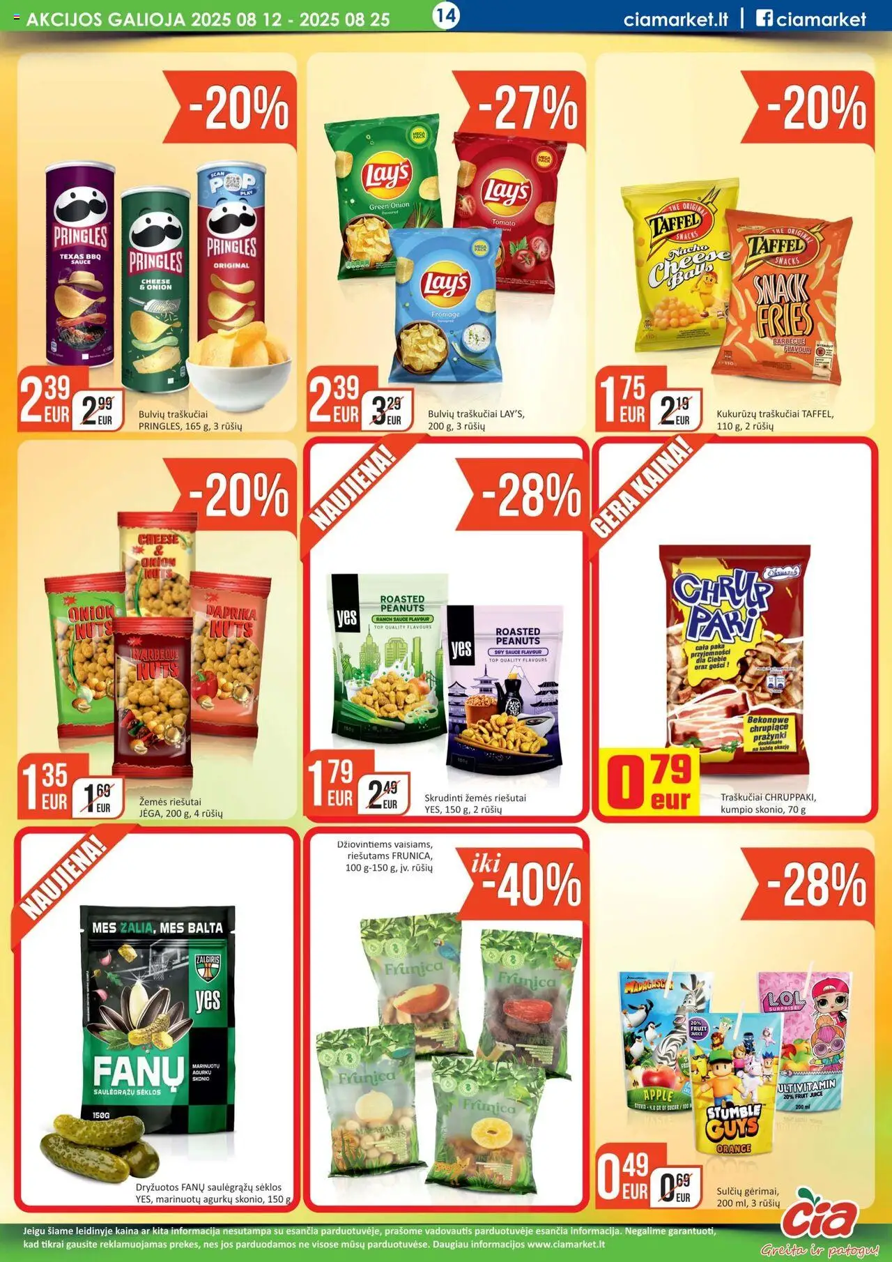 ČIA MARKET leidinys│galioja nuo 12.08.2025 | Puslapis: 14 | Prekių: Riešutai, Sėklos, Traškučiai