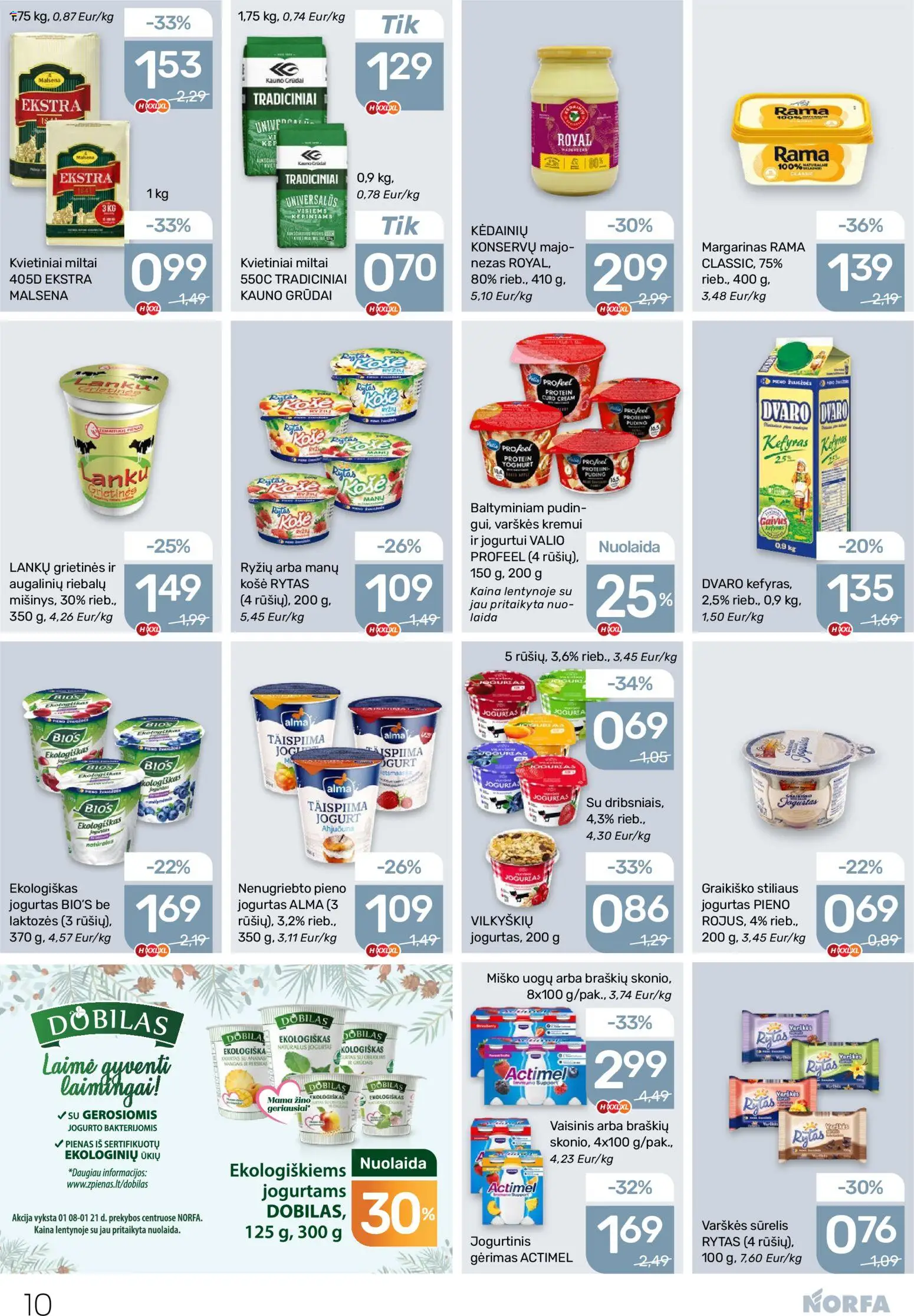 NORFA akcijos nuo 08.01.2026 | Puslapis: 10 | Prekių: Košė, Sūrelis, Margarinas, Miltai