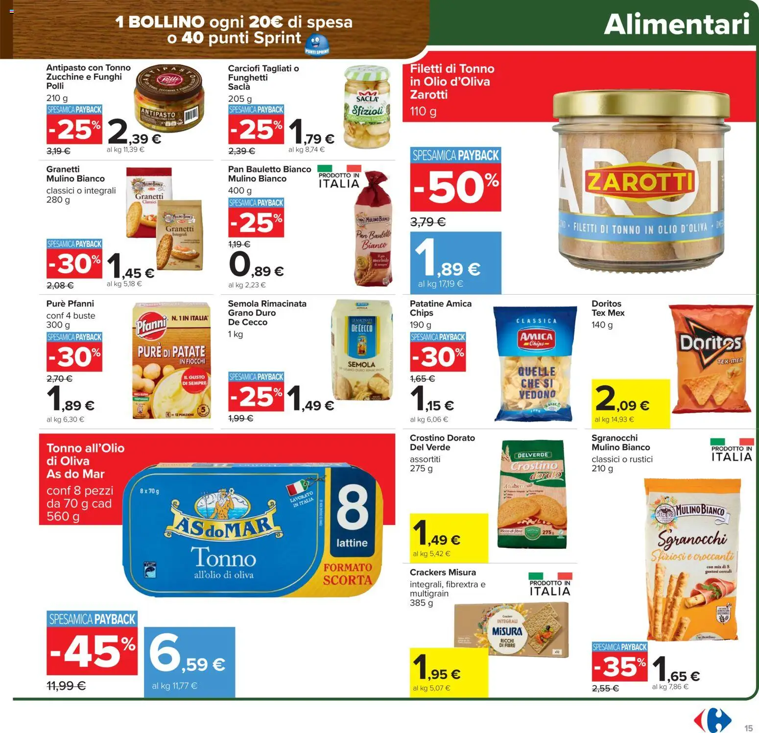 Volantino Carrefour del 27.01.2026 | Pagina: 15 | Prodotti: Patate, Olio, Zucchine, Rustici