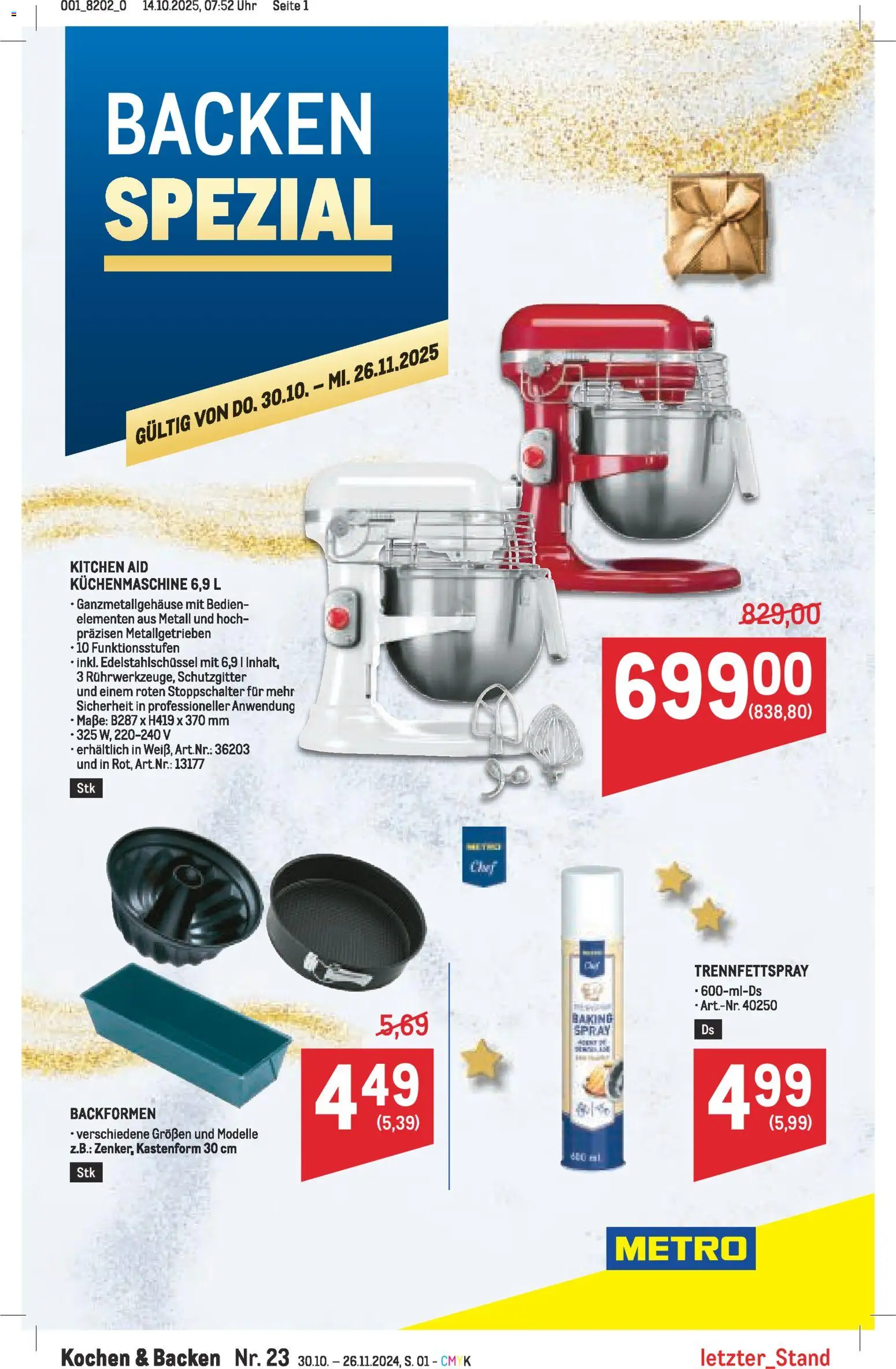 Metro Backen Spezial gültig ab 30.10.2025 | Seite: 1 | Produkte: Uhr