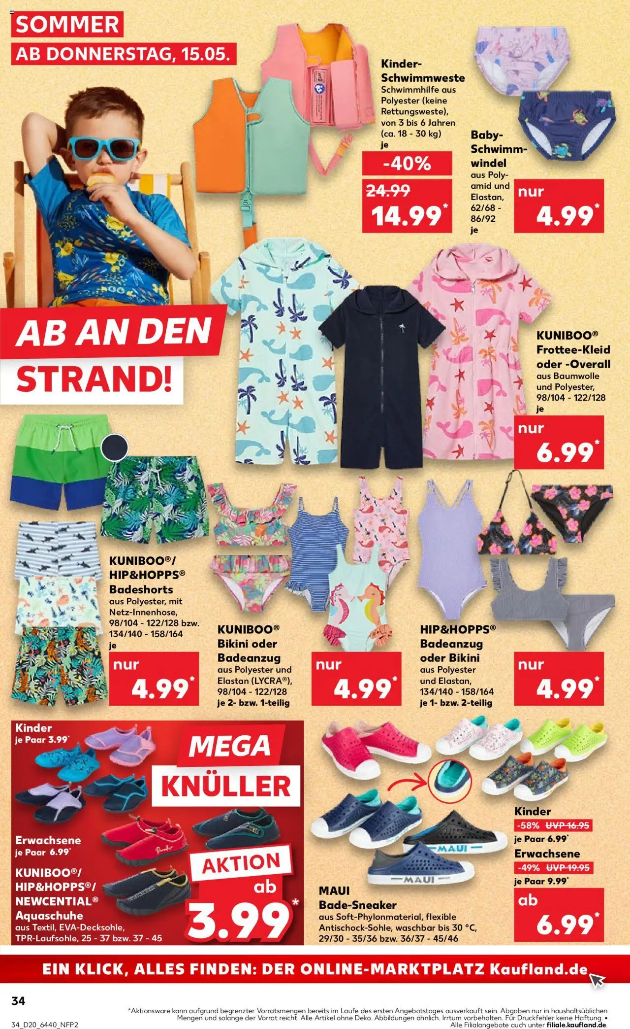 Kaufland - Hannover, Bornumer Straße 141 - gültig ab dem 15.05.2025 | Seite: 34 | Produkte: Badeshorts, Bikini, Overall, Badeanzug
