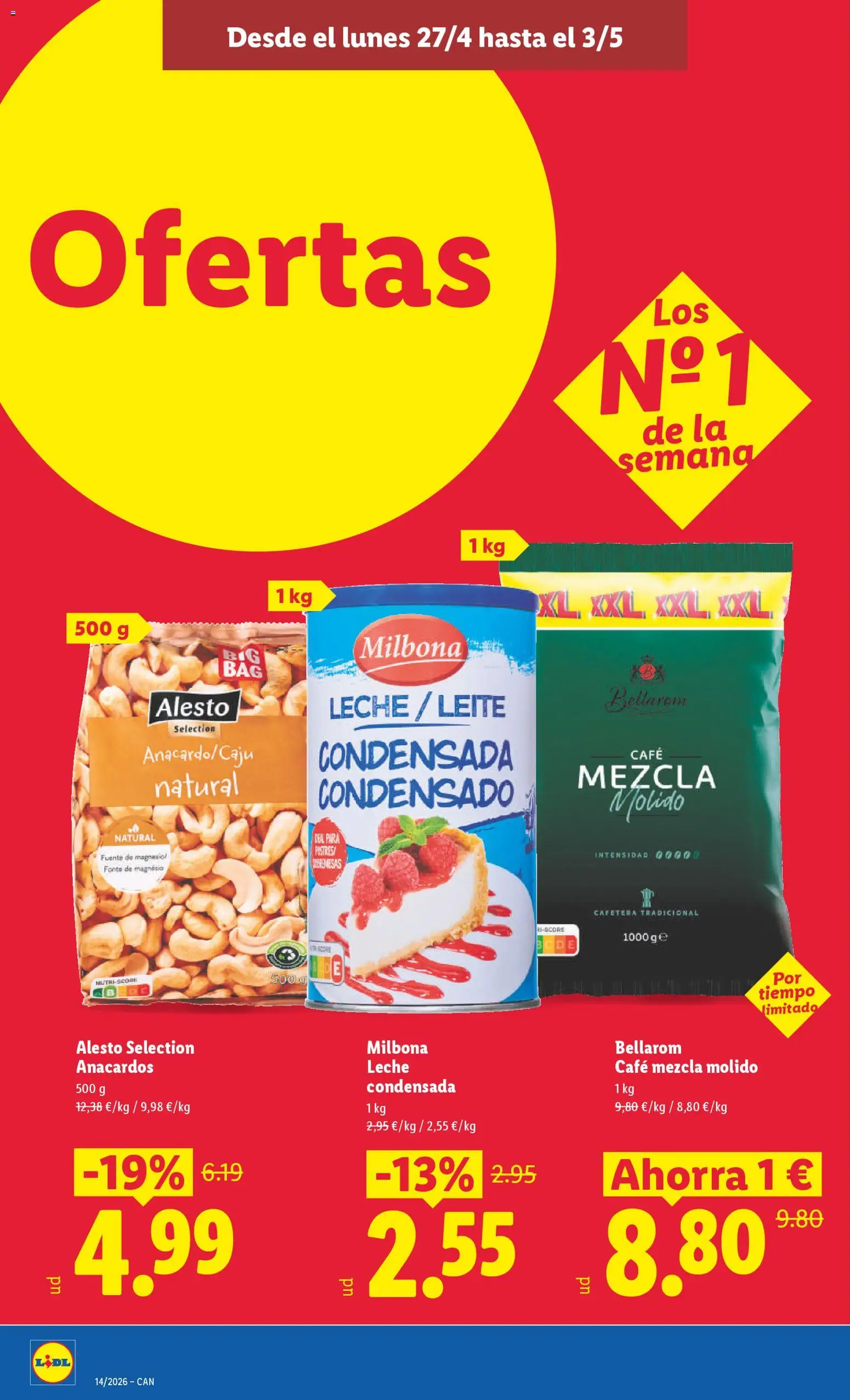 Lidl folleto │ válido desde el 27.04.2026 | Página: 16 | Productos: Leche, Café, Φαρίνα, Cafetera