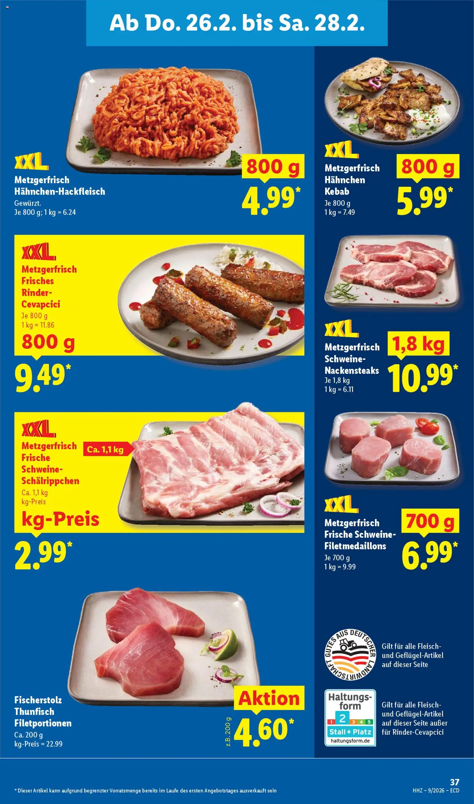 Lidl - Prospekt – gültig ab 23.02.2026 | Seite: 59 | Produkte: Nackensteaks, Hahnchen, Cevapcici, Fleisch