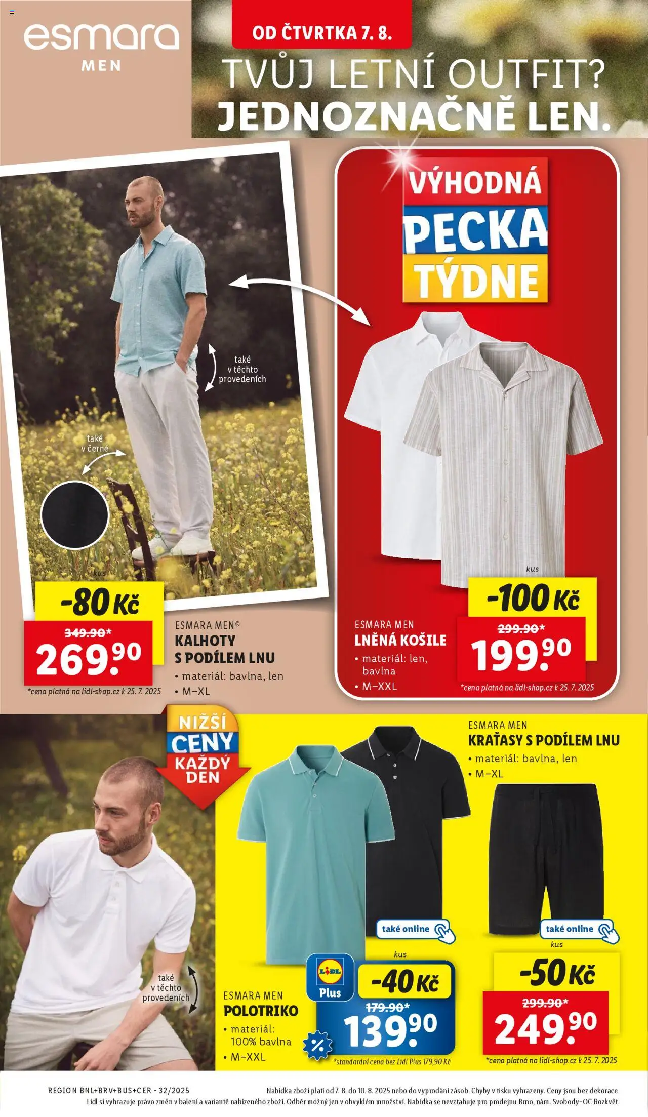 Lidl leták od 07.08.2025 | Strana: 32 | Produkty: Košile, Kalhoty, Kraťasy, Pants